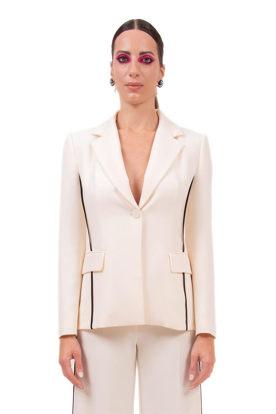 Gi003  giacche  simona corsellini  cream/black, 46