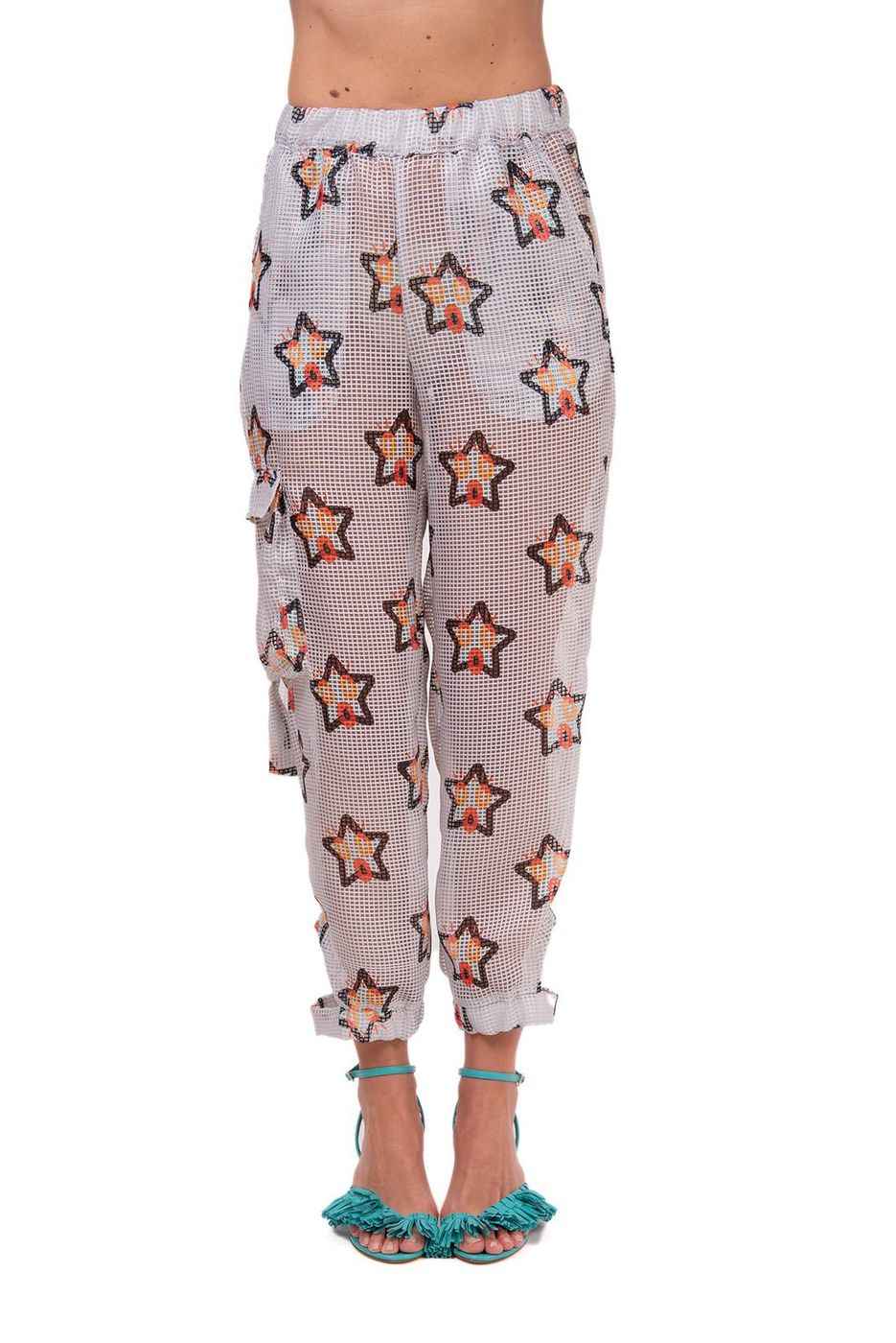 Pacargste  pantaloni  white  grigio, l