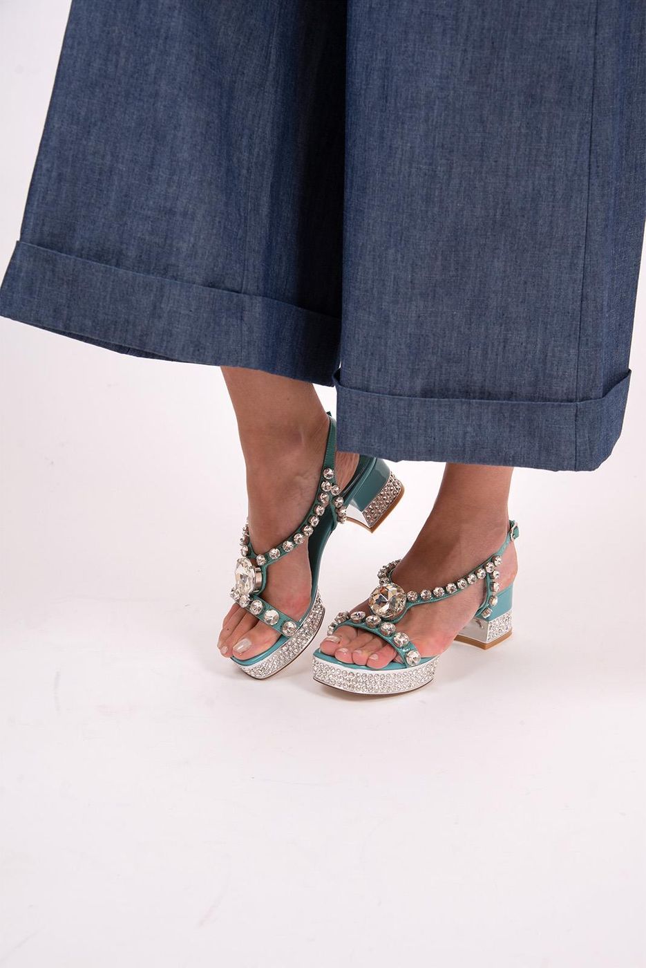 Wealthy  scarpe  jeffrey campbell  aqua patent silver, 37