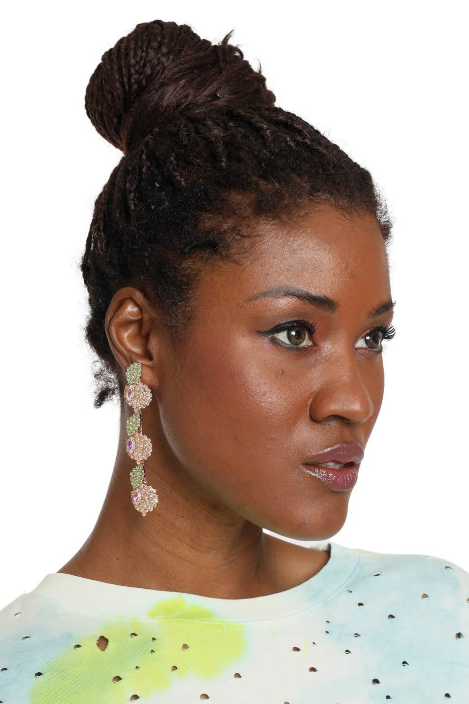 Beach peach  orecchini  lisa c bijoux  silk/verde