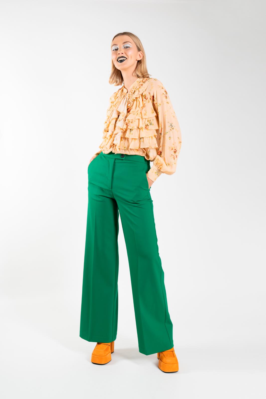 M1z1783  pantaloni  solotre  smeraldo, 42