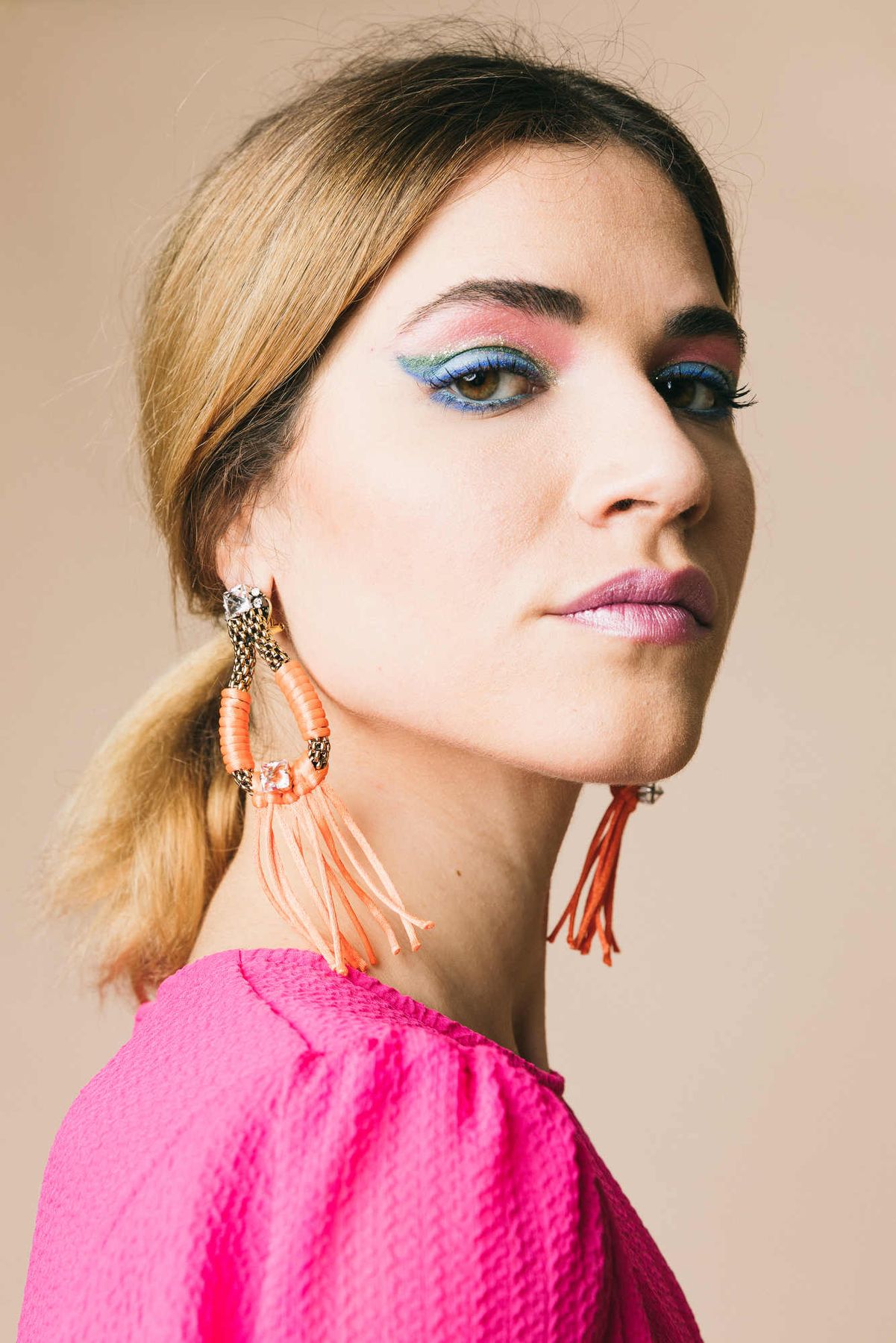 R1823 cp  orecchini  rada'  arancione