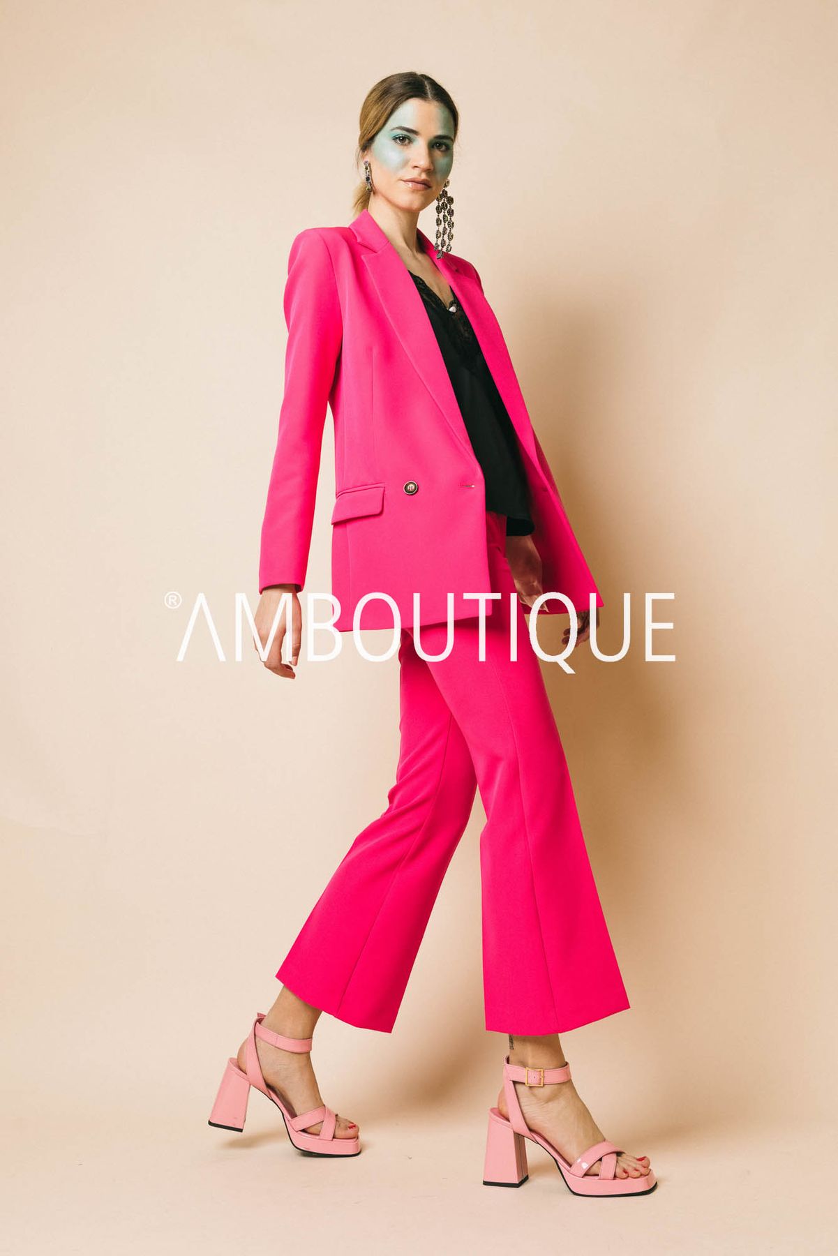 M1e0121  pantaloni  solotre  flamingo, 46