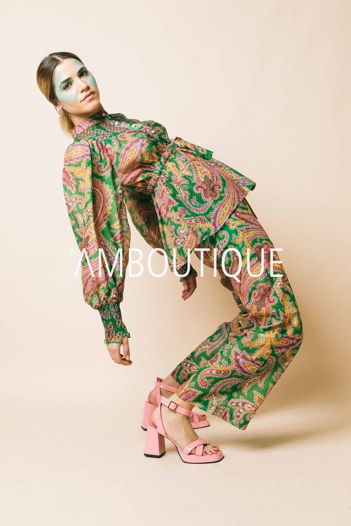 Pittsburgh camicia  blusa  tpn  verde/paisley, l