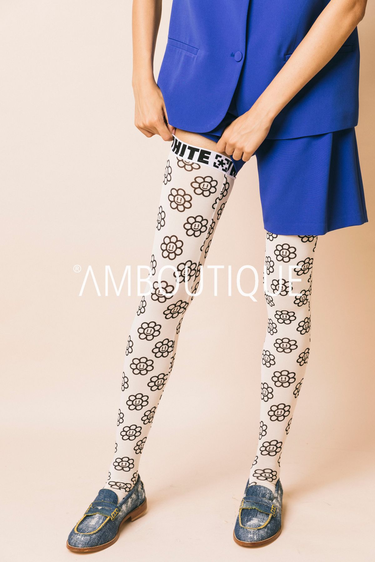 Paridaisy  calze  white  bianco daisy, m/l