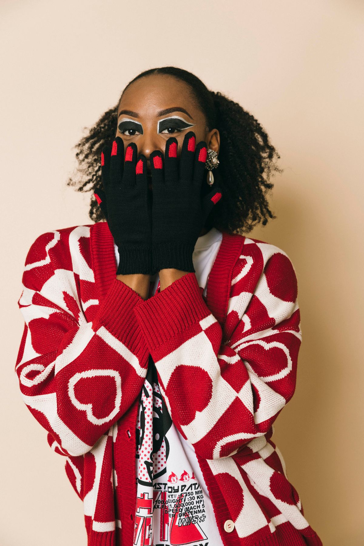 Guanto maglia vmac005nero  guanti  vivetta  nero, s