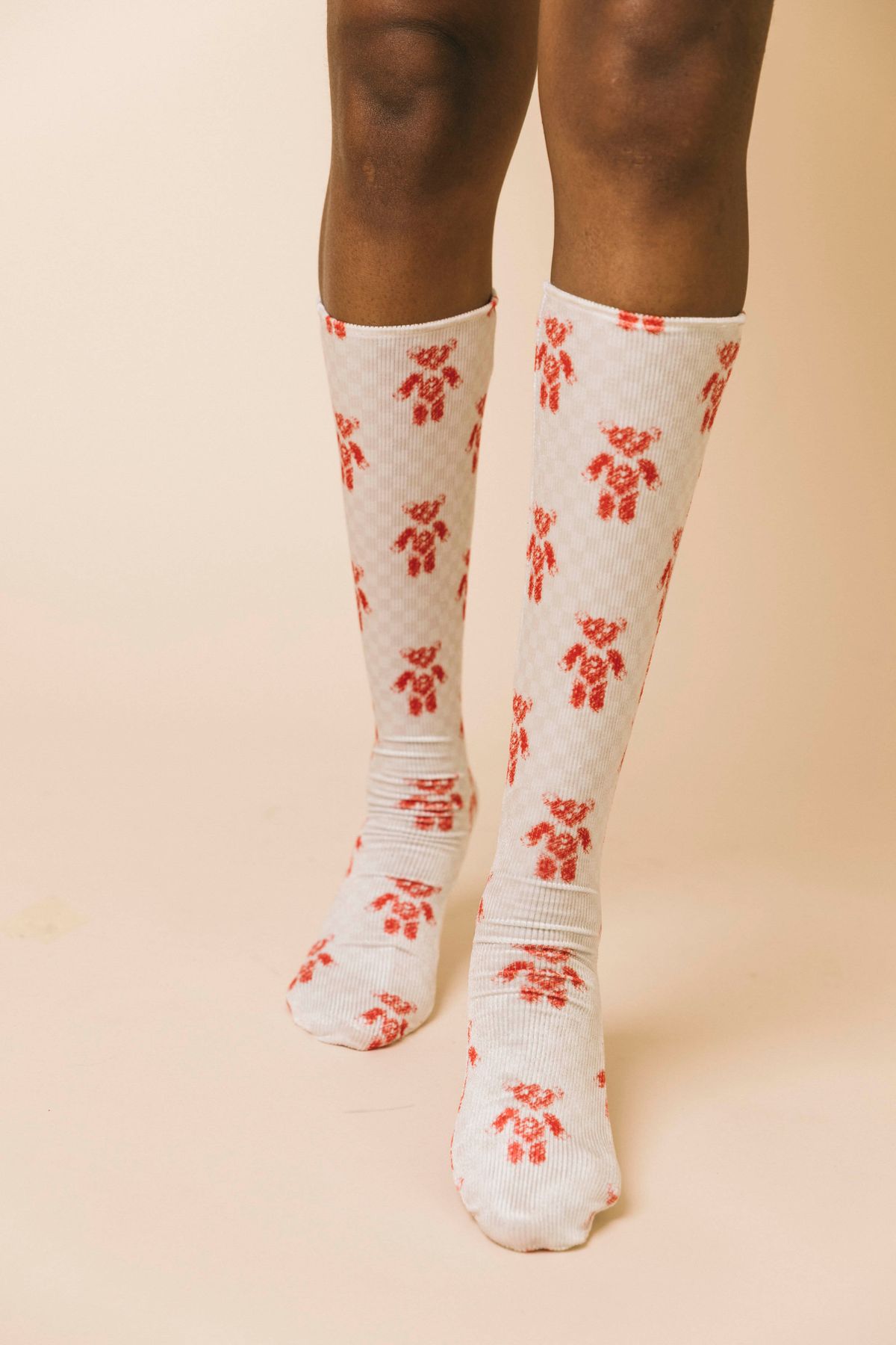 4022 bears  calze  white  bianco /rosso, m/l