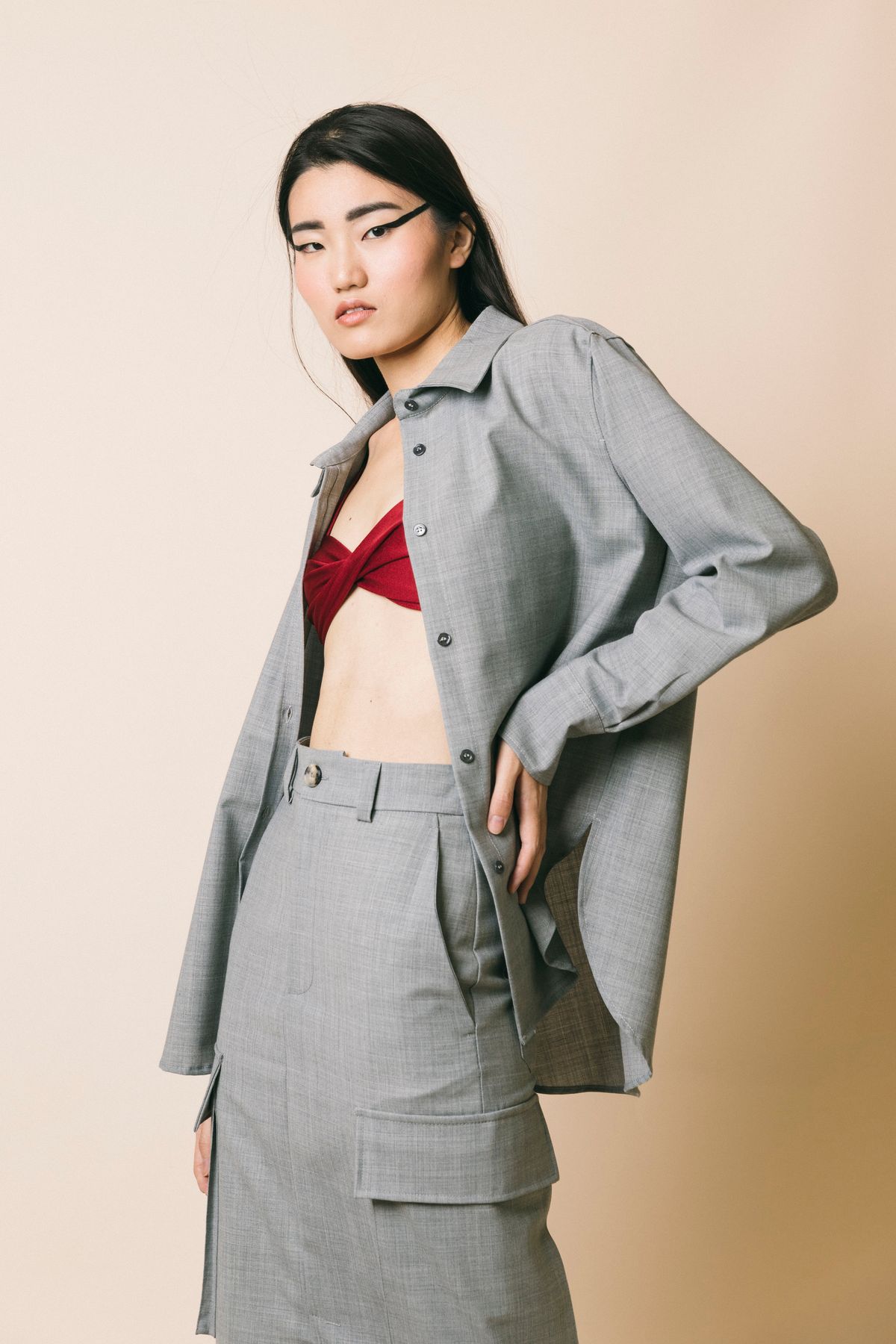 M1r0002  camicie  solotre  grigio pietra, 44