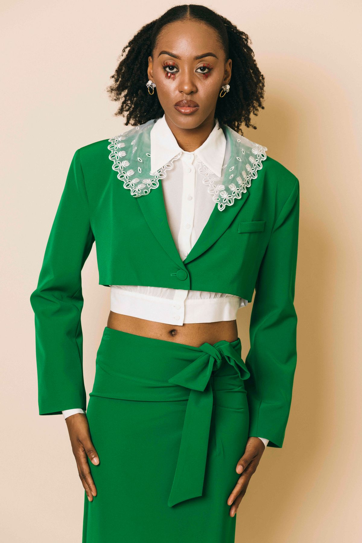 Ki2344 verde  giacche  kostumn°1  verde smeraldo, xs