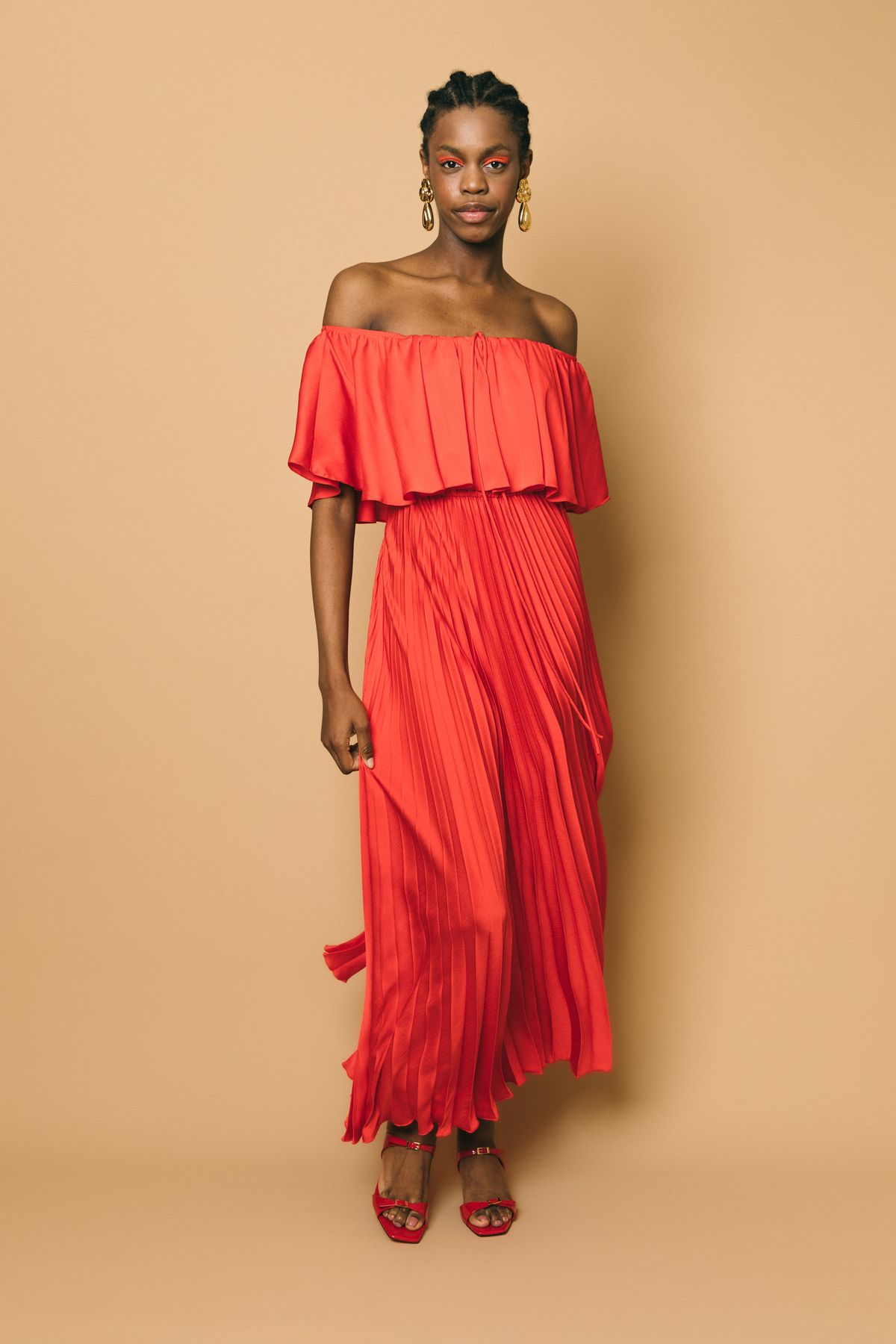 433292 red  abito lungo  acc ess fashion  rosso, m