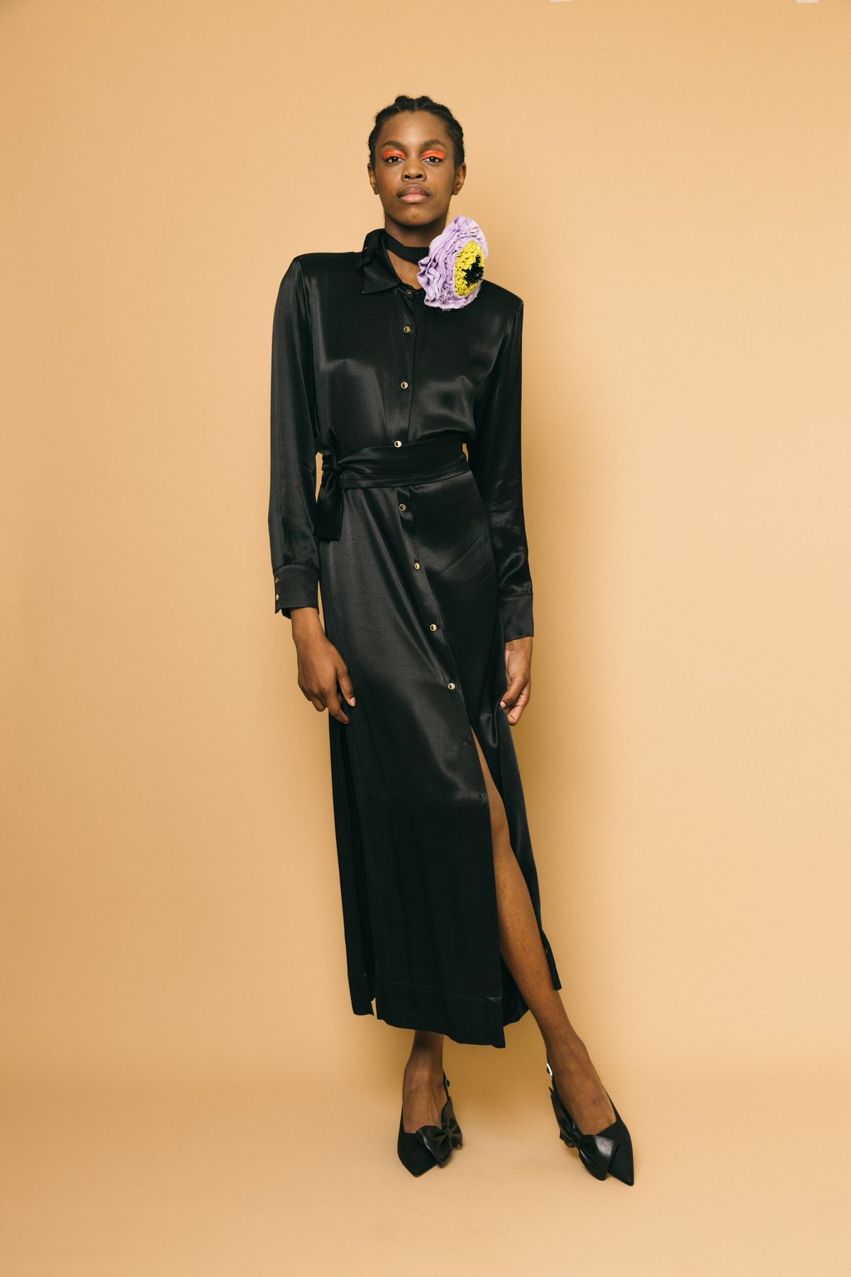 433327 black  abito lungo  acc ess fashion  nero, m