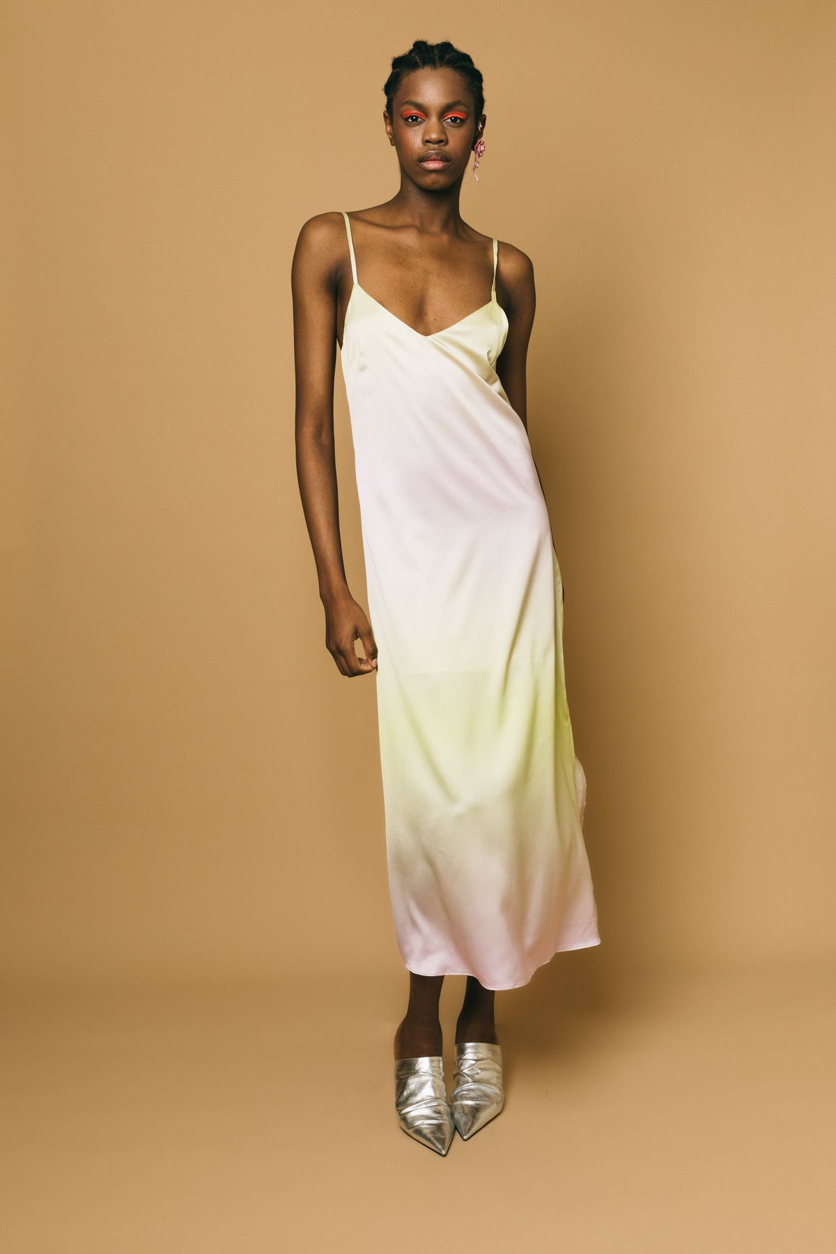 Gc0785 green pink  abiti  glamorous  green pink ombre, s