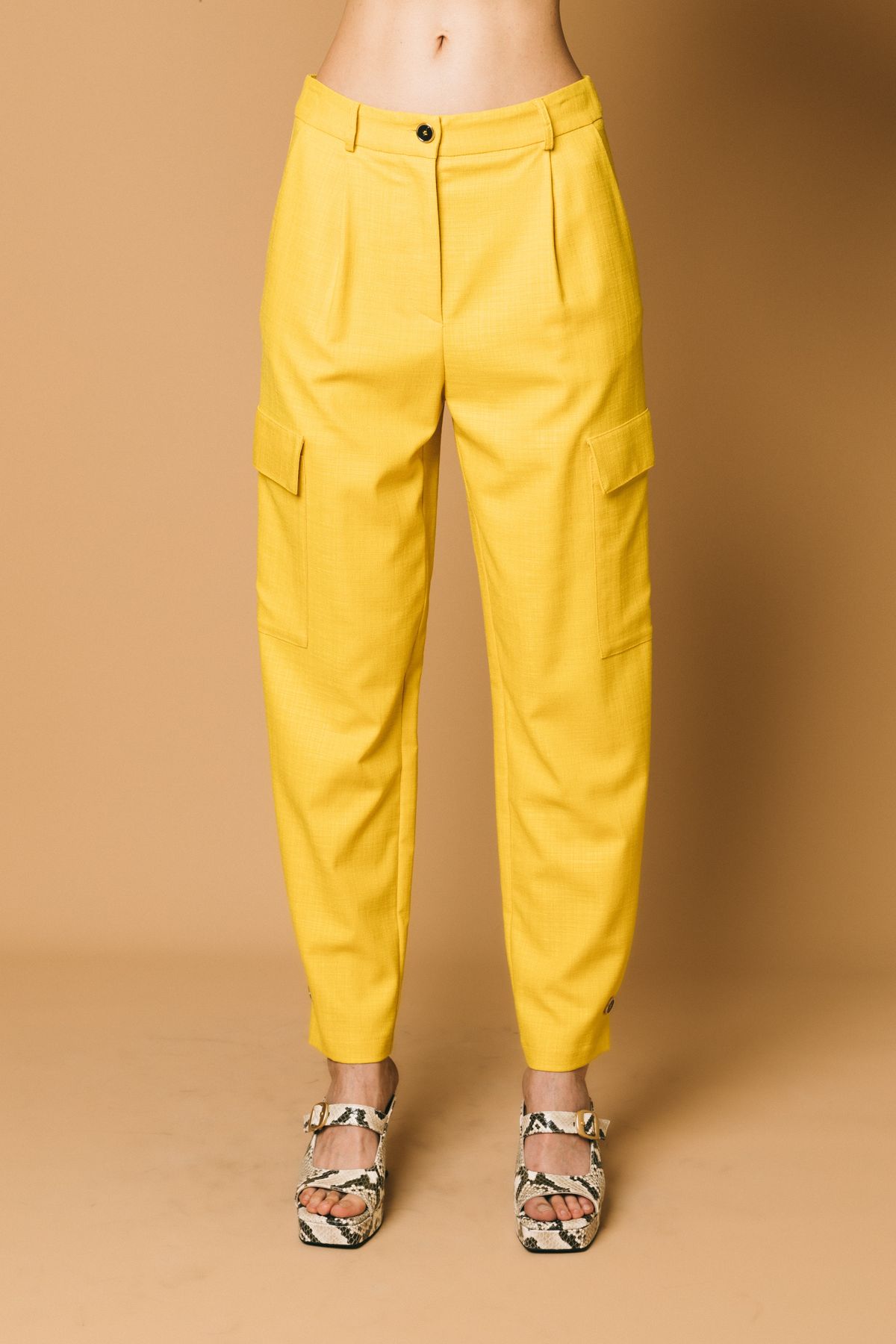 Pa01201 golden yellow  pantaloni  simona corsellini  golden yellow, 40