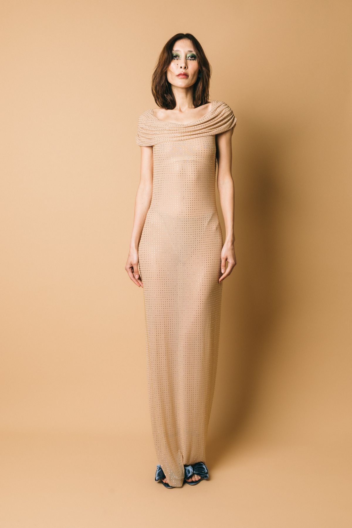 Mara dress nude  abito lungo  alberto audenino  nude, xs/s