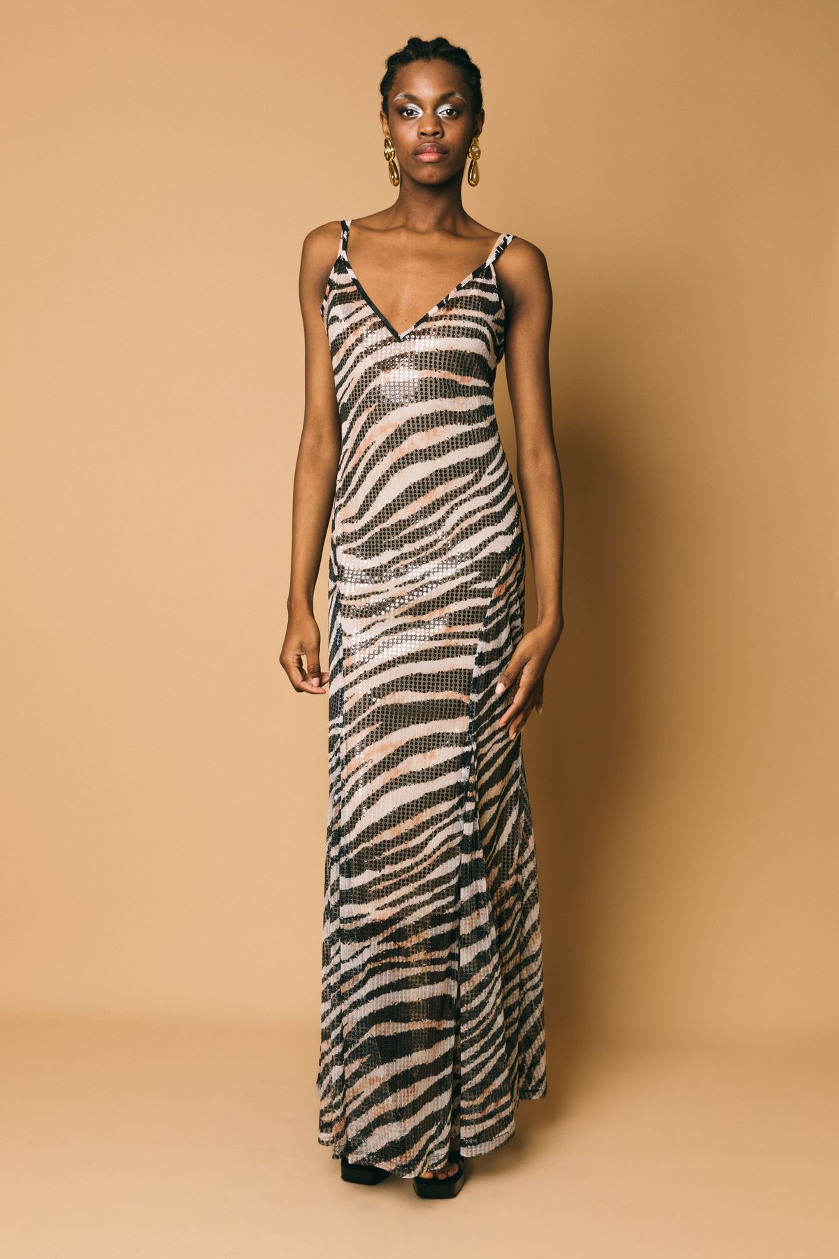 Ada dress  abito lungo  alberto audenino  zebra, s