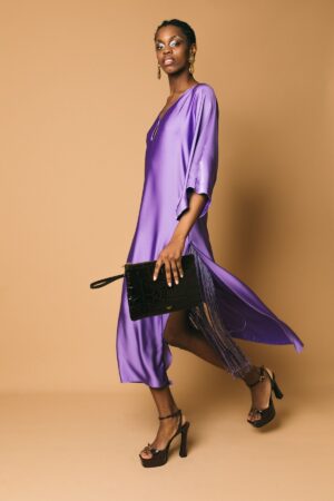 AB025-01 violet - abito lungo - SIMONA CORSELLINI