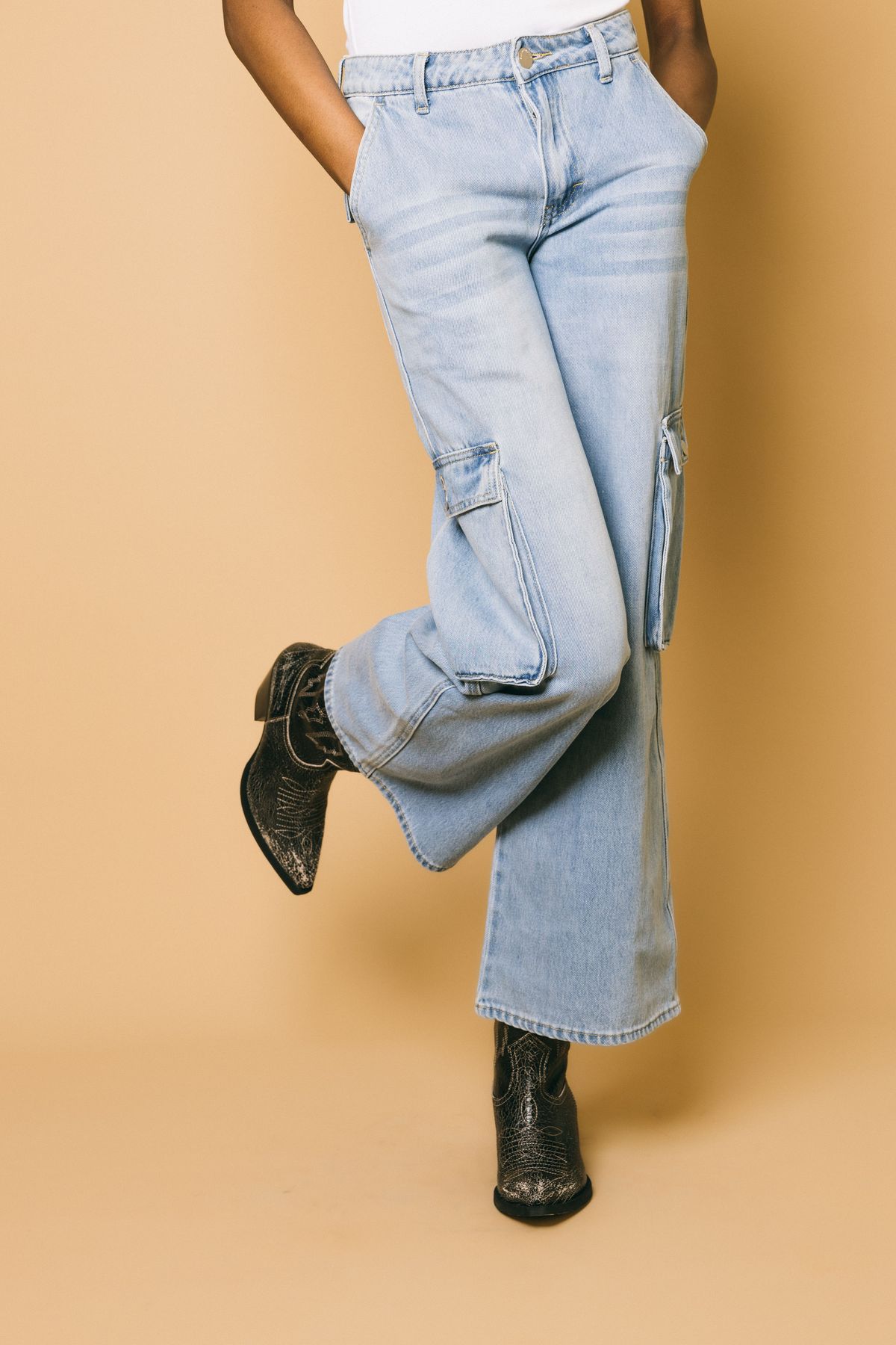 Hc0215  pantaloni  glamorous  blu denim, xs