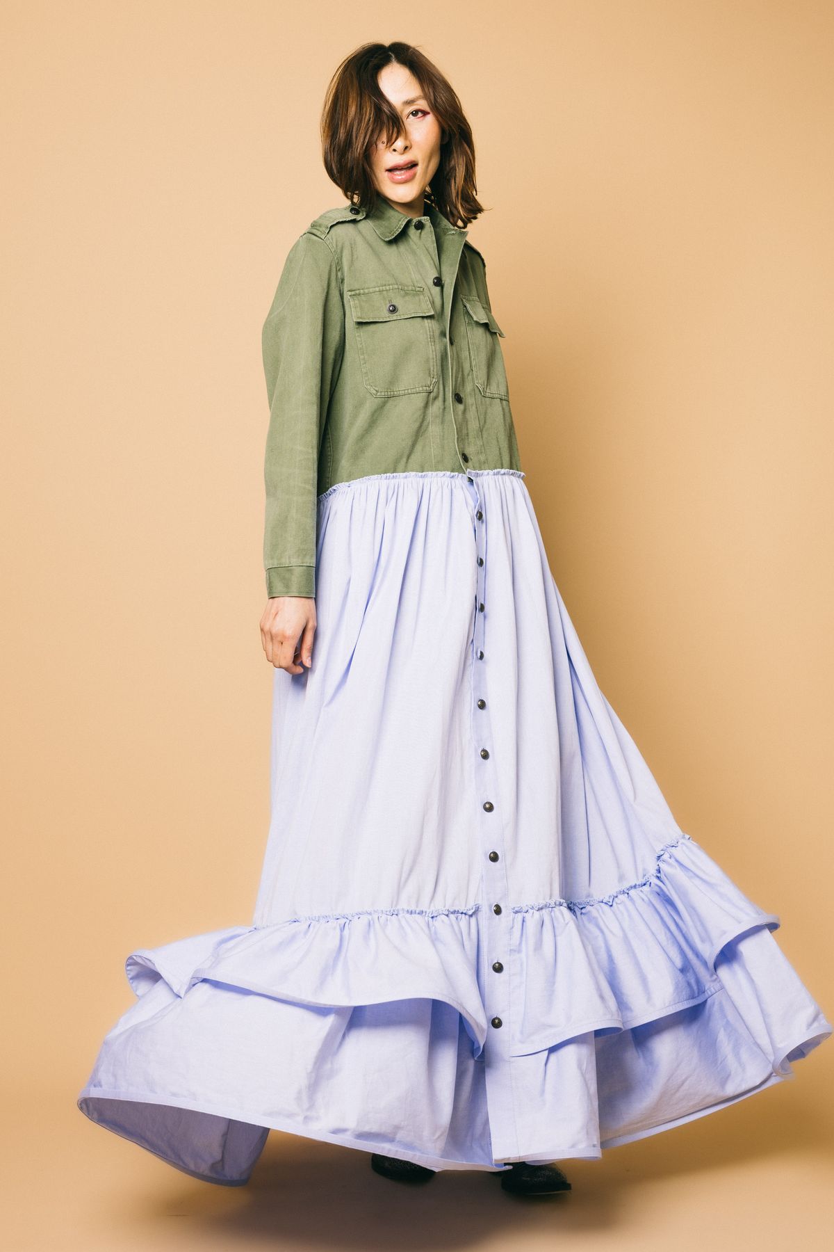 31124/01  abiti  front street 8  militare/azzurro, m