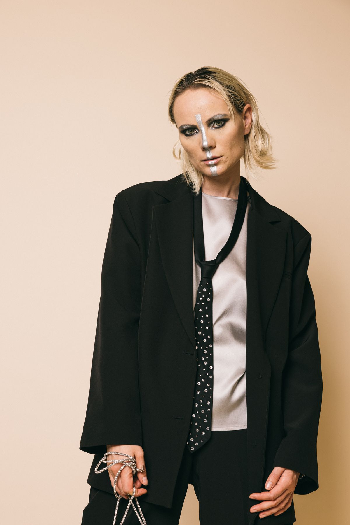 Ki2449 nero  giacche  kostumn°1  nero, l