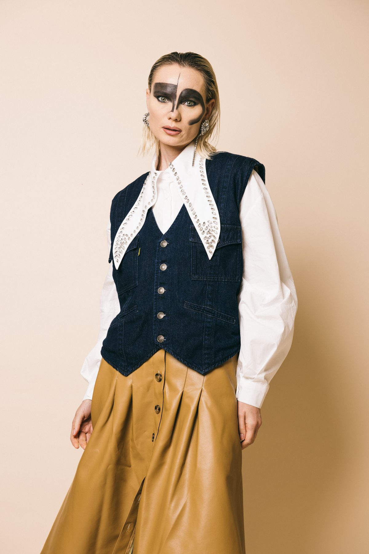 Evy denim  gilet  frnch paris  blu, s