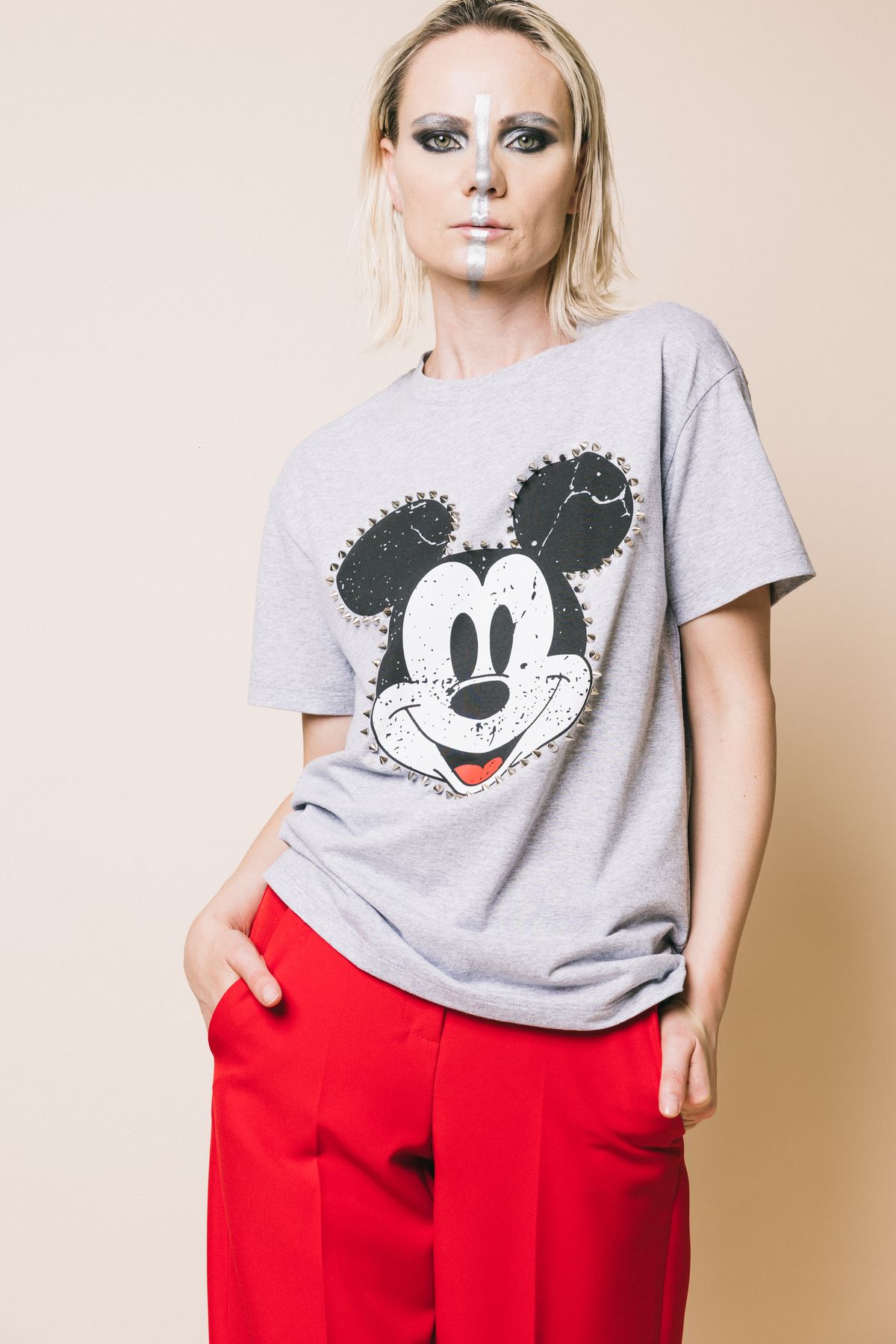 181504 aniye mickey gray  tshirt e polo  aniye by  gray, s