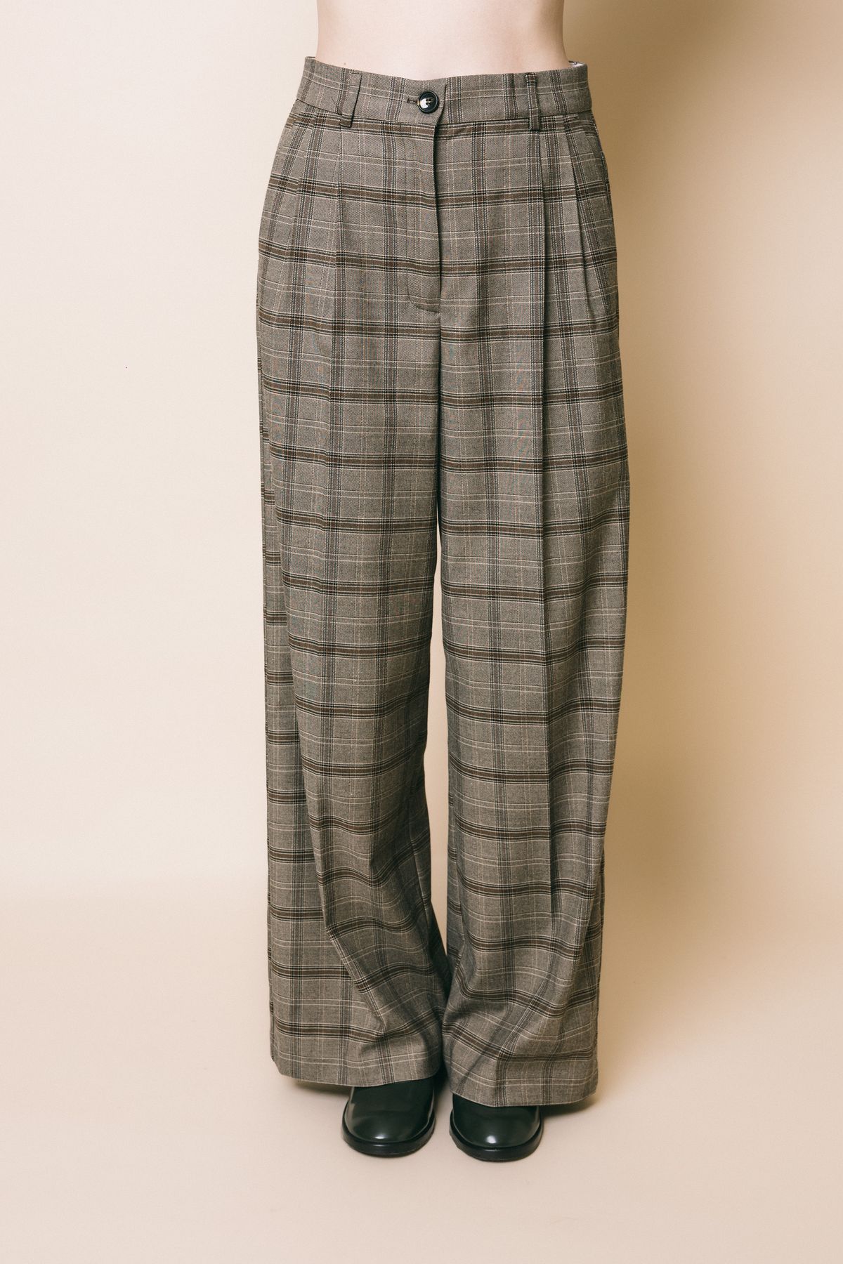 M1s0034 check  pantaloni  solotre  check, 42