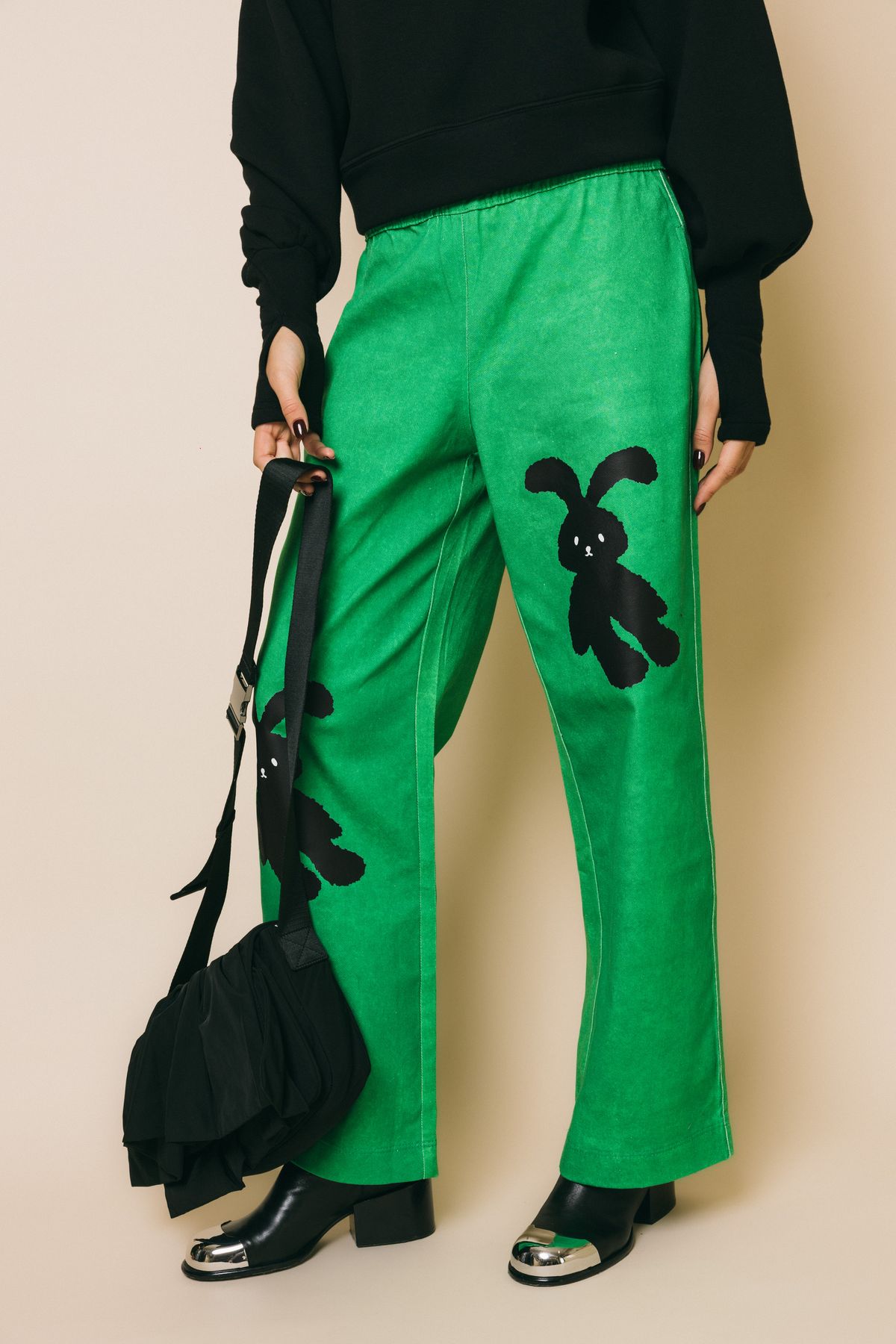 Rabbit pant  pantaloni  white  verde, s
