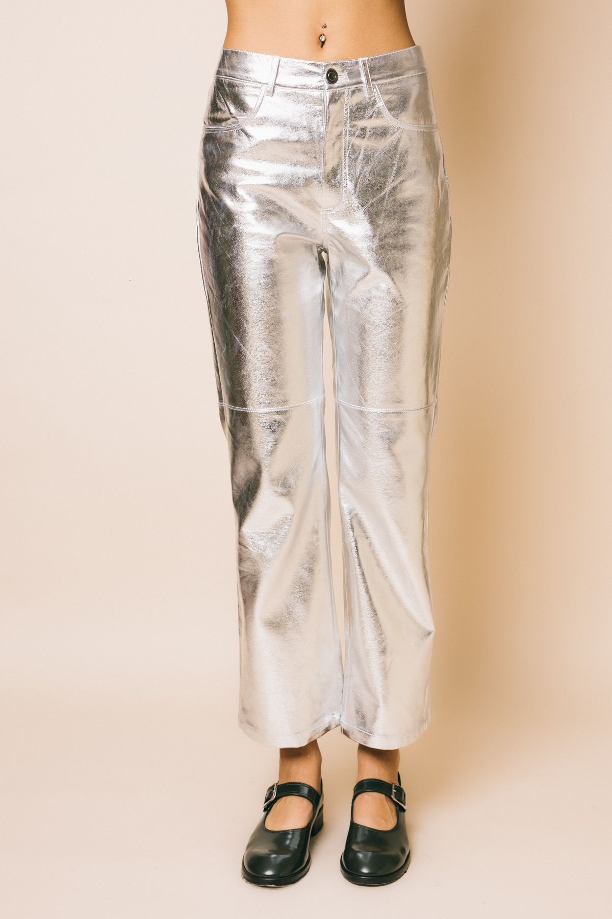 Ka7196 silver  pantaloni  glamorous  silver, xs