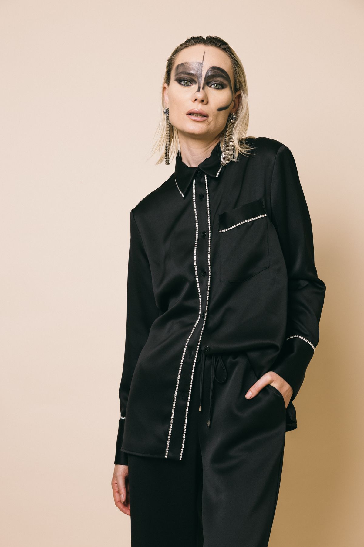 Ca00901 nero  camicie  simona corsellini  nero, 40