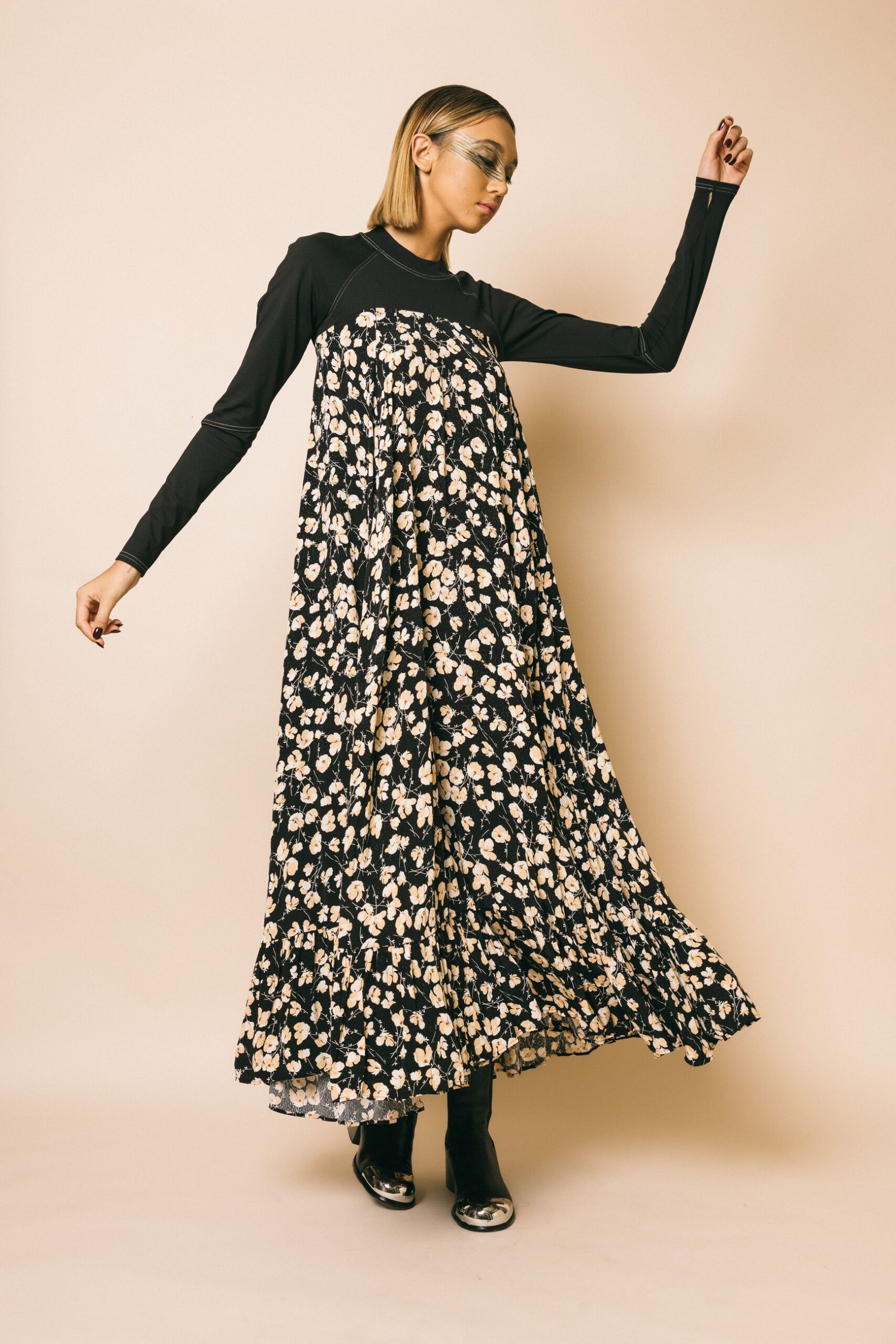 Georgia dress  abiti  essentiel antwerp  black/ecru', 42