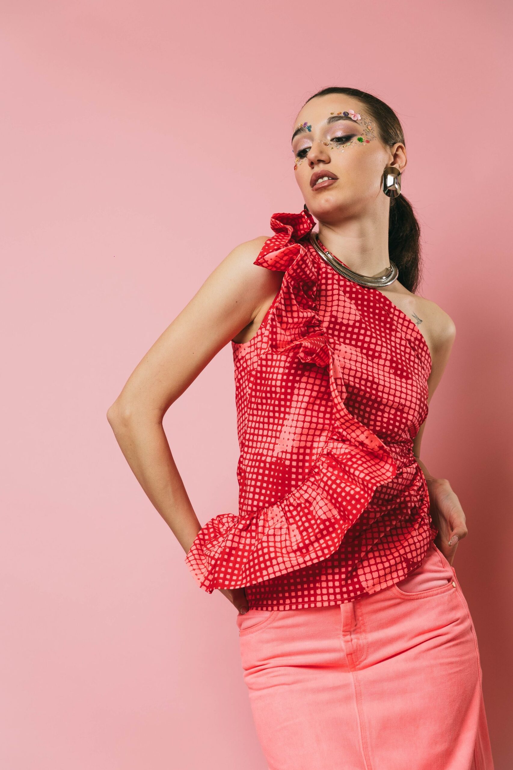 Haven asymmetric top  top  essentiel antwerp  neon pink, 42