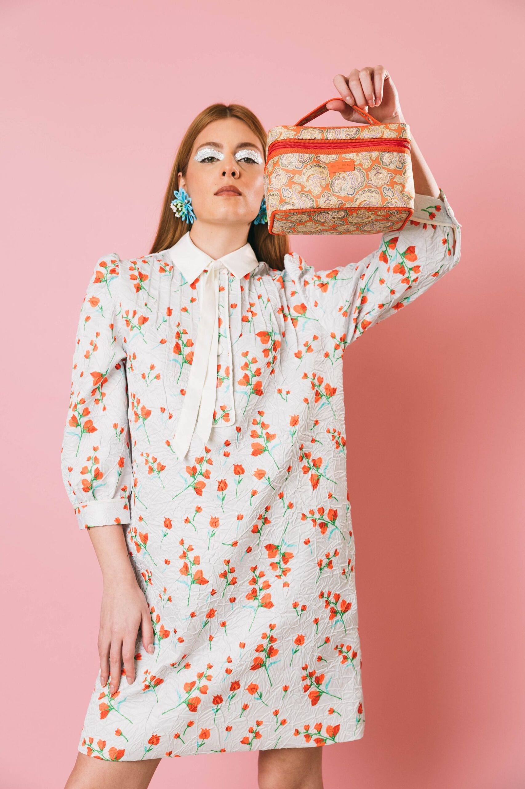 Hima dress  abiti  essentiel antwerp  bianco sporco fantasia floreale, 44