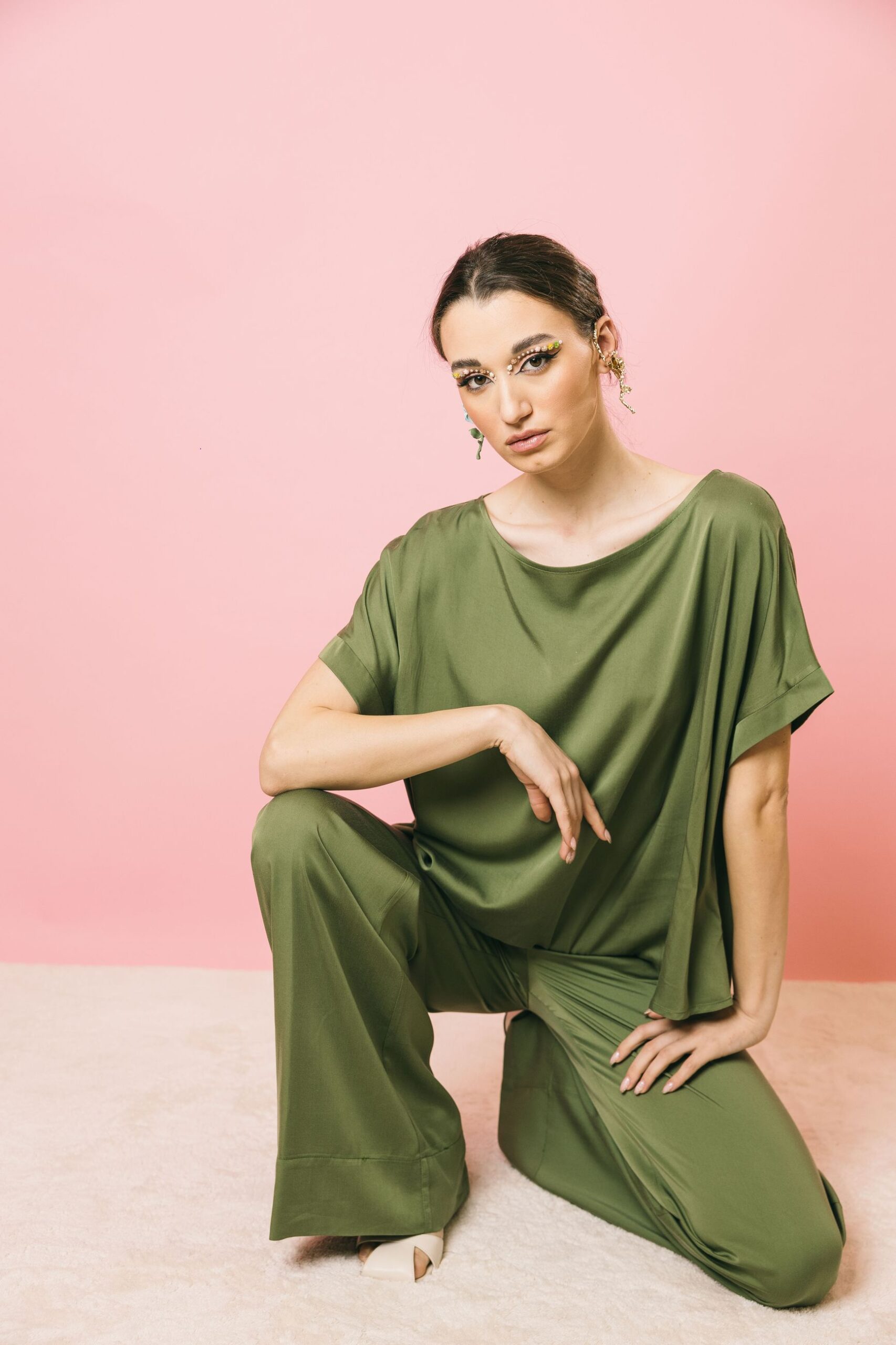 532051 olive  blusa  acc ess fashion  verde oliva, m/l