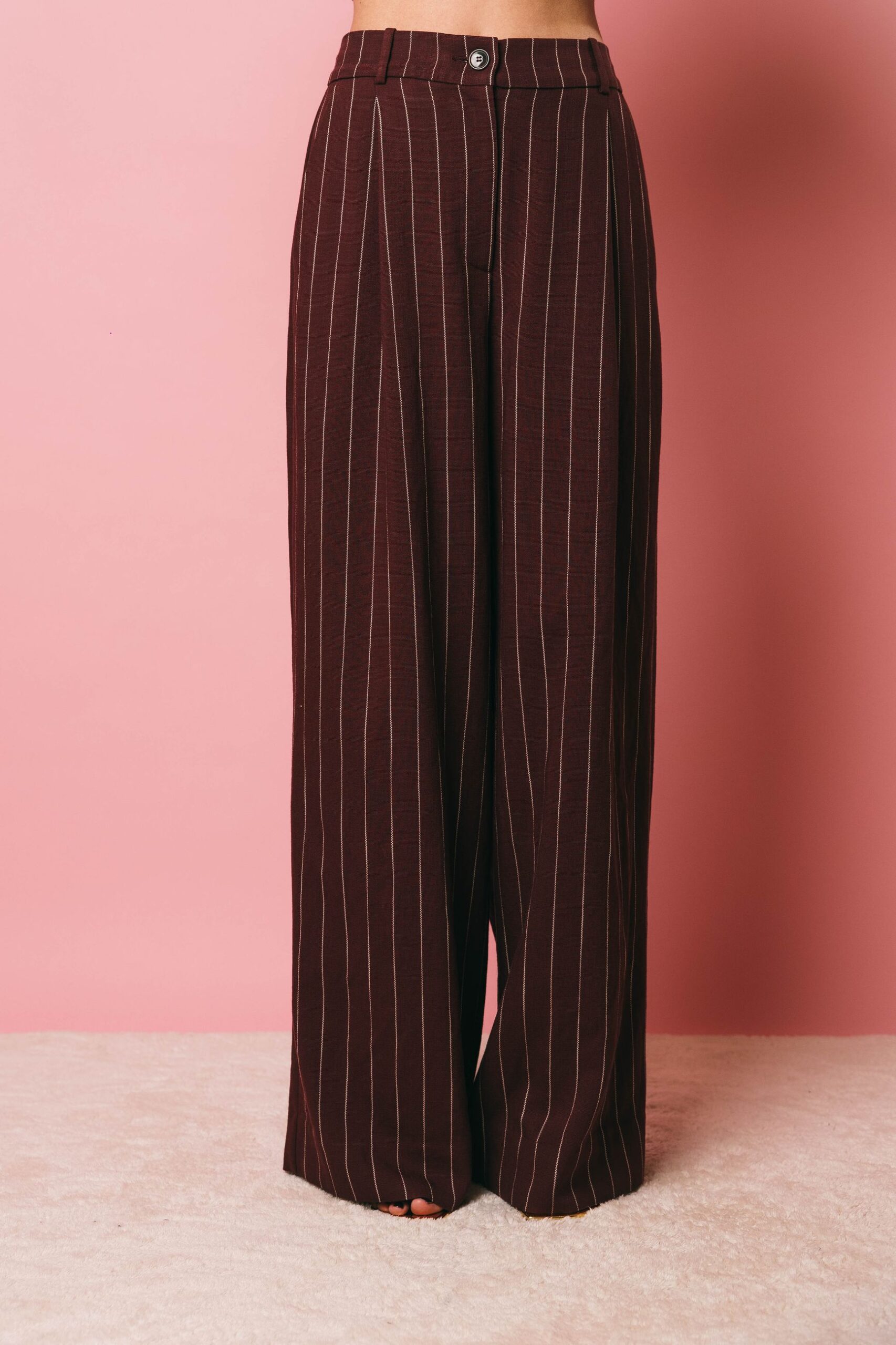 Hotel pants  pantaloni  essentiel antwerp  gessato bordeaux/bianco, 42