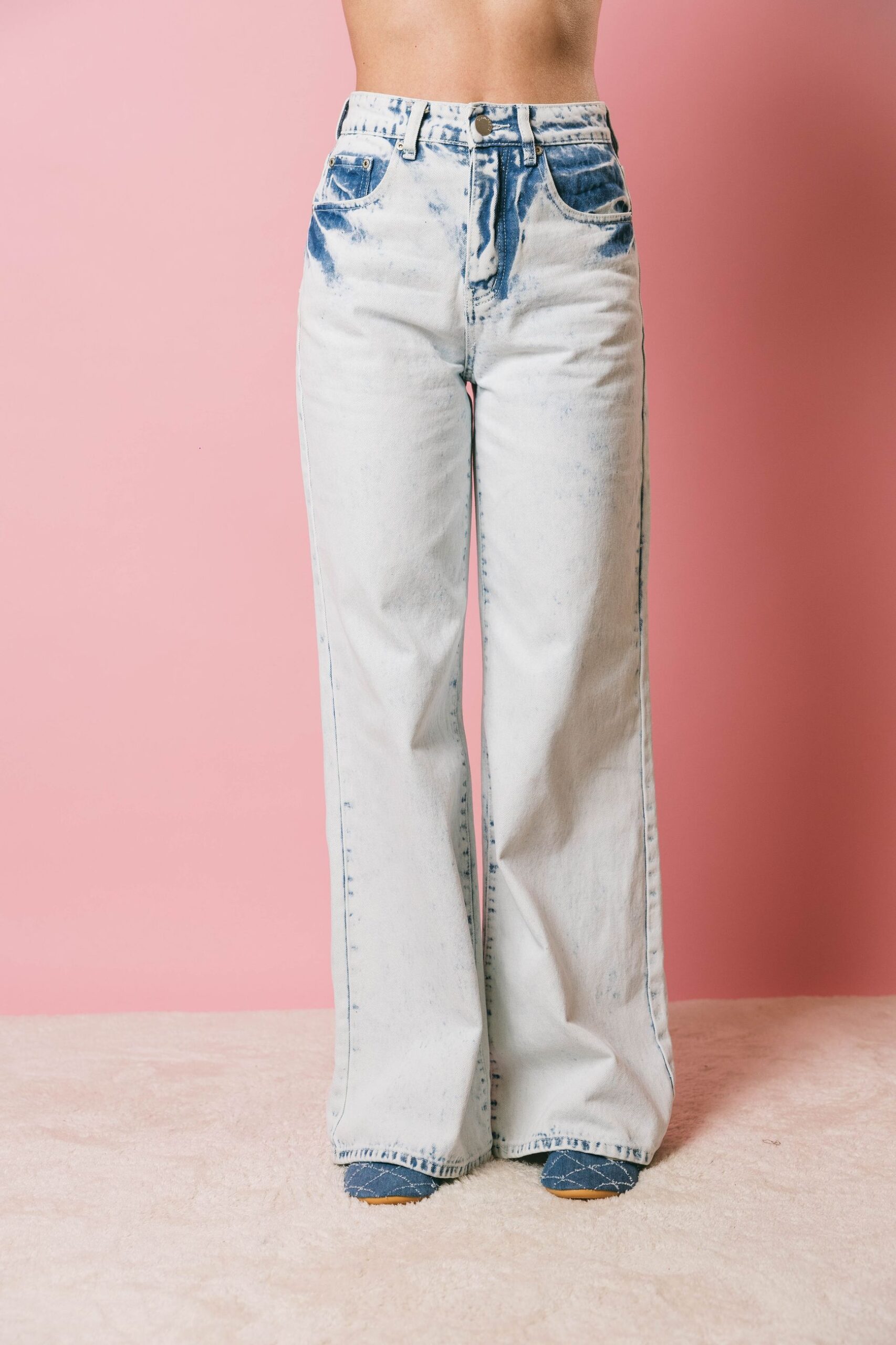 Ka7068a  jeans  glamorous  bleach white blue, l