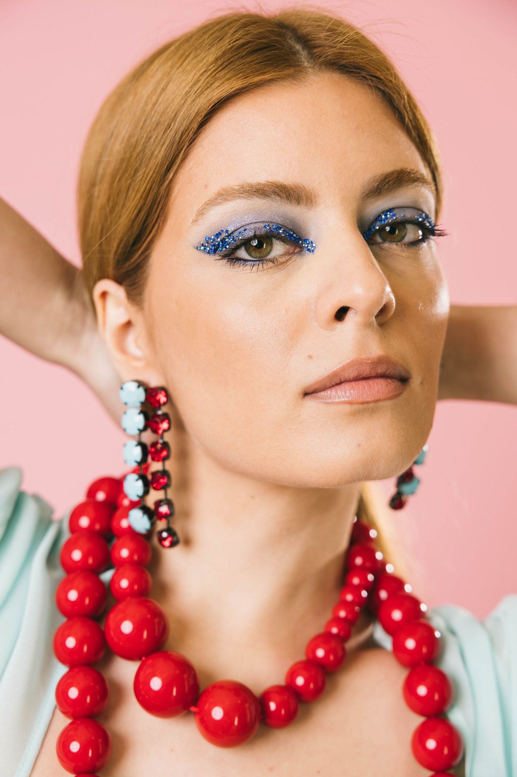 Halaxy lightblue/red  orecchini  essentiel antwerp  azzurro/rosso, taglia unica