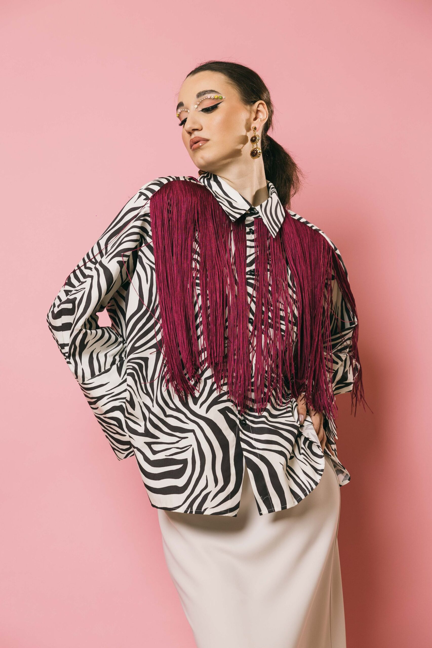 Tebe  zebra  camicie  the m..  frangia rubuno, xs