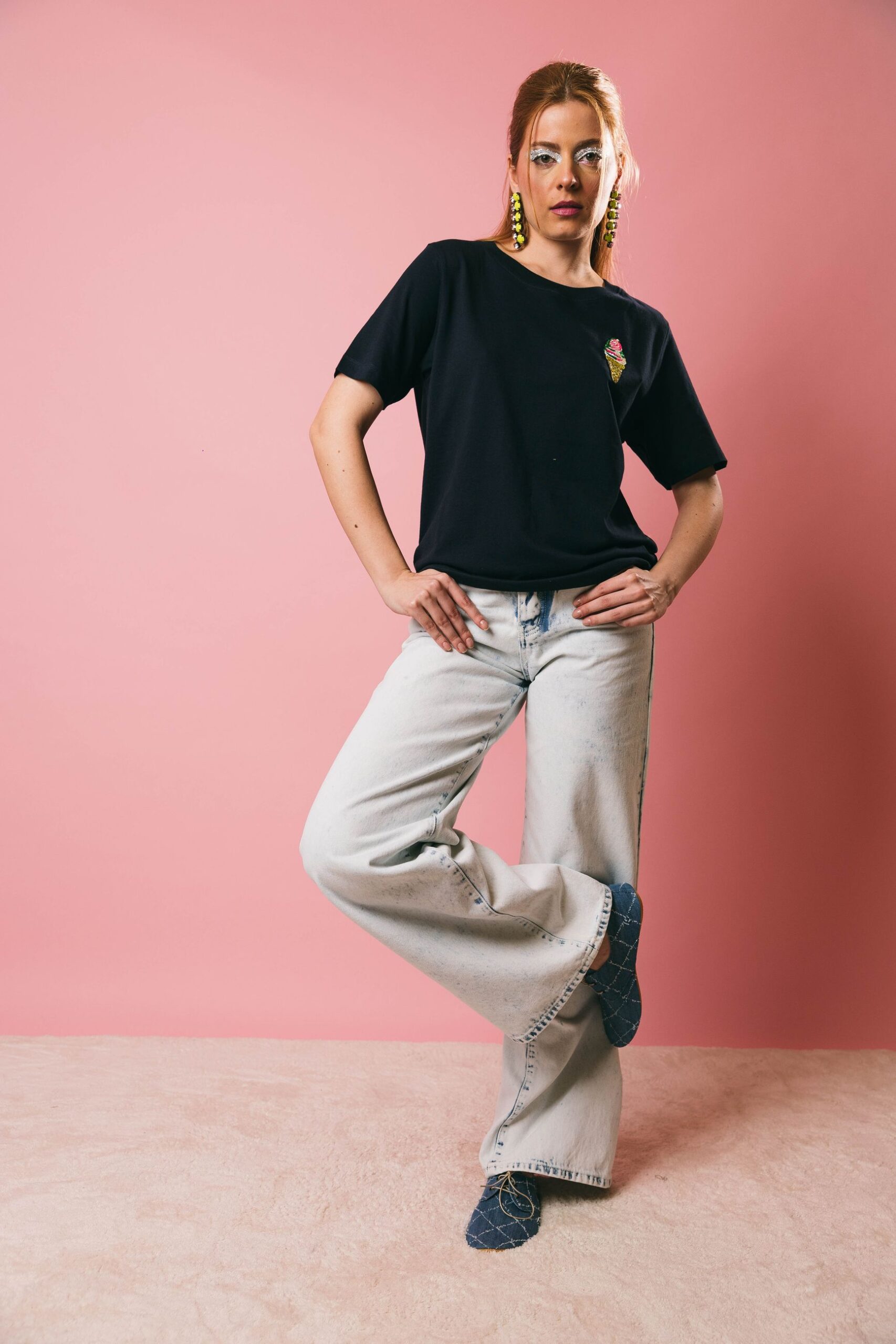 Hicecream embroidered  tshirt e polo  essentiel antwerp  blu, 1