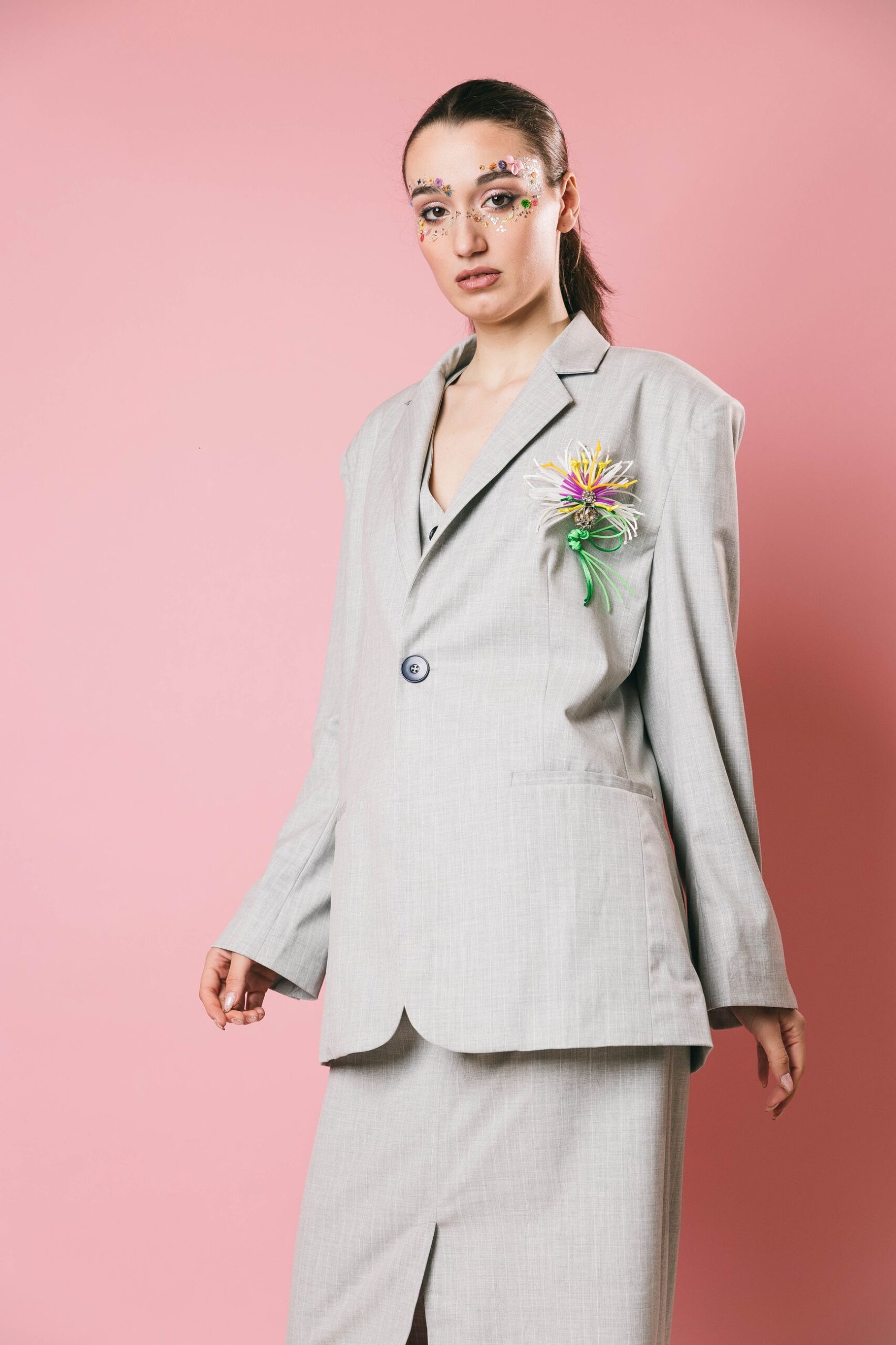 Gs0839 grey  giacche  glamorous  gessato grigio, s