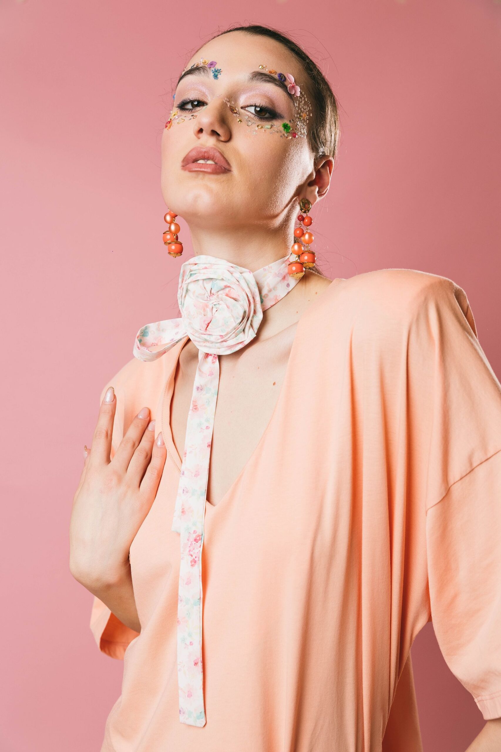 Ke2555 floreale  foulard  kostumn°1  stampa floreale, taglia unica