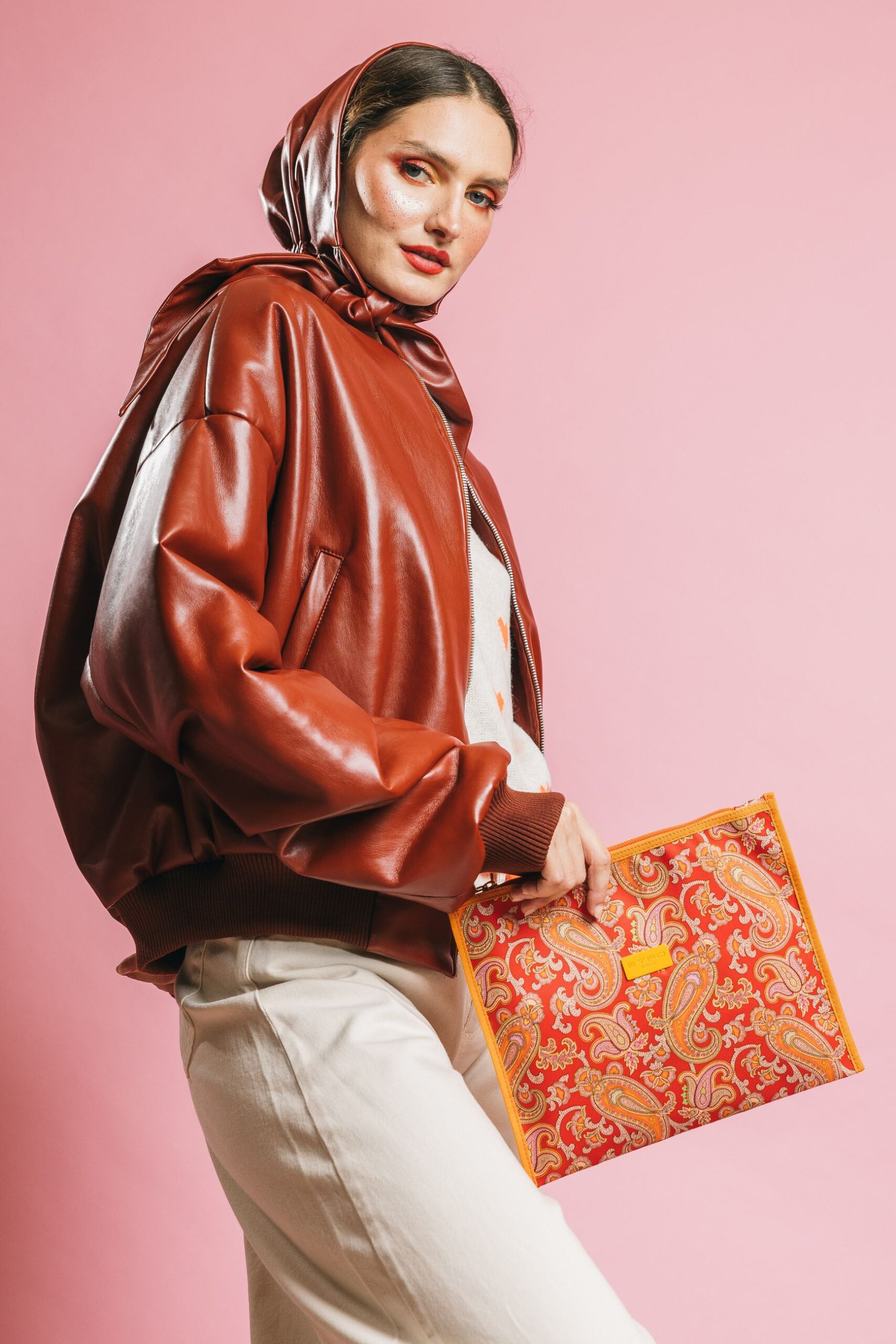 C040482456 orange  borse  etro  arancio stampa paisley