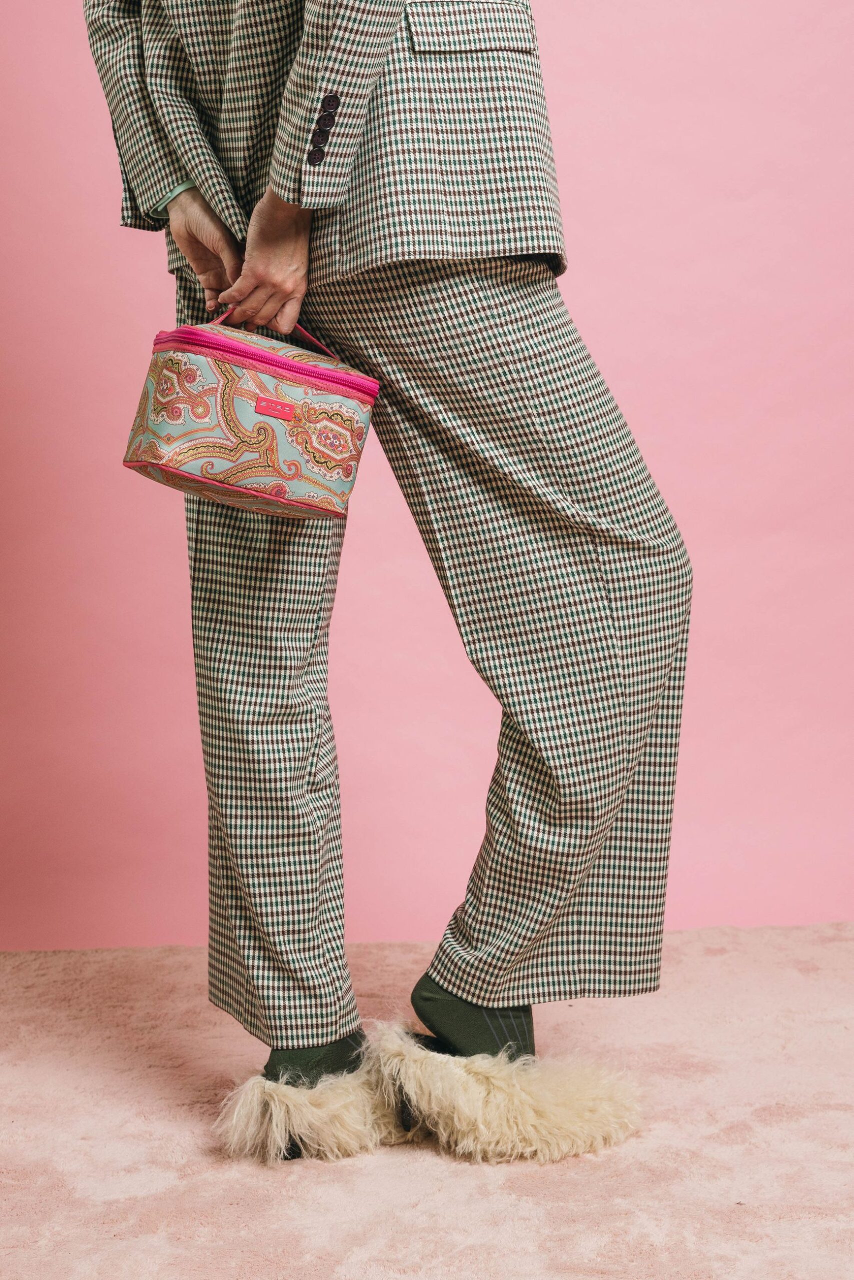 P1p01 verdeblues  pantaloni  jacqueur  verde check, 38