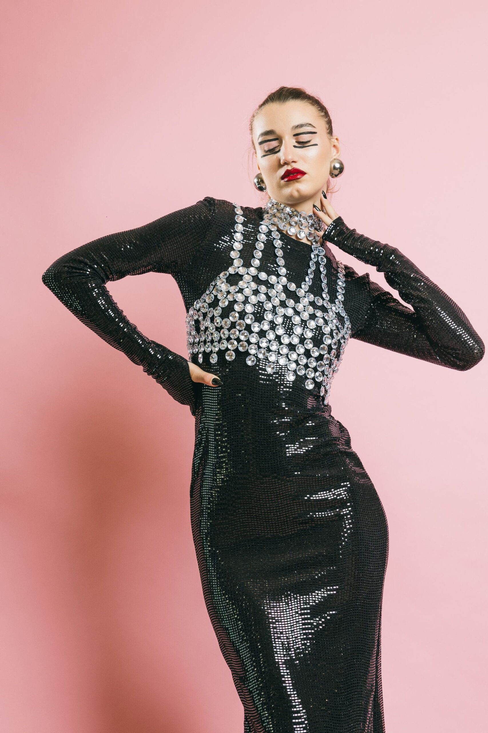 Ka7366 crystal  top  glamorous  crystal, taglia unica