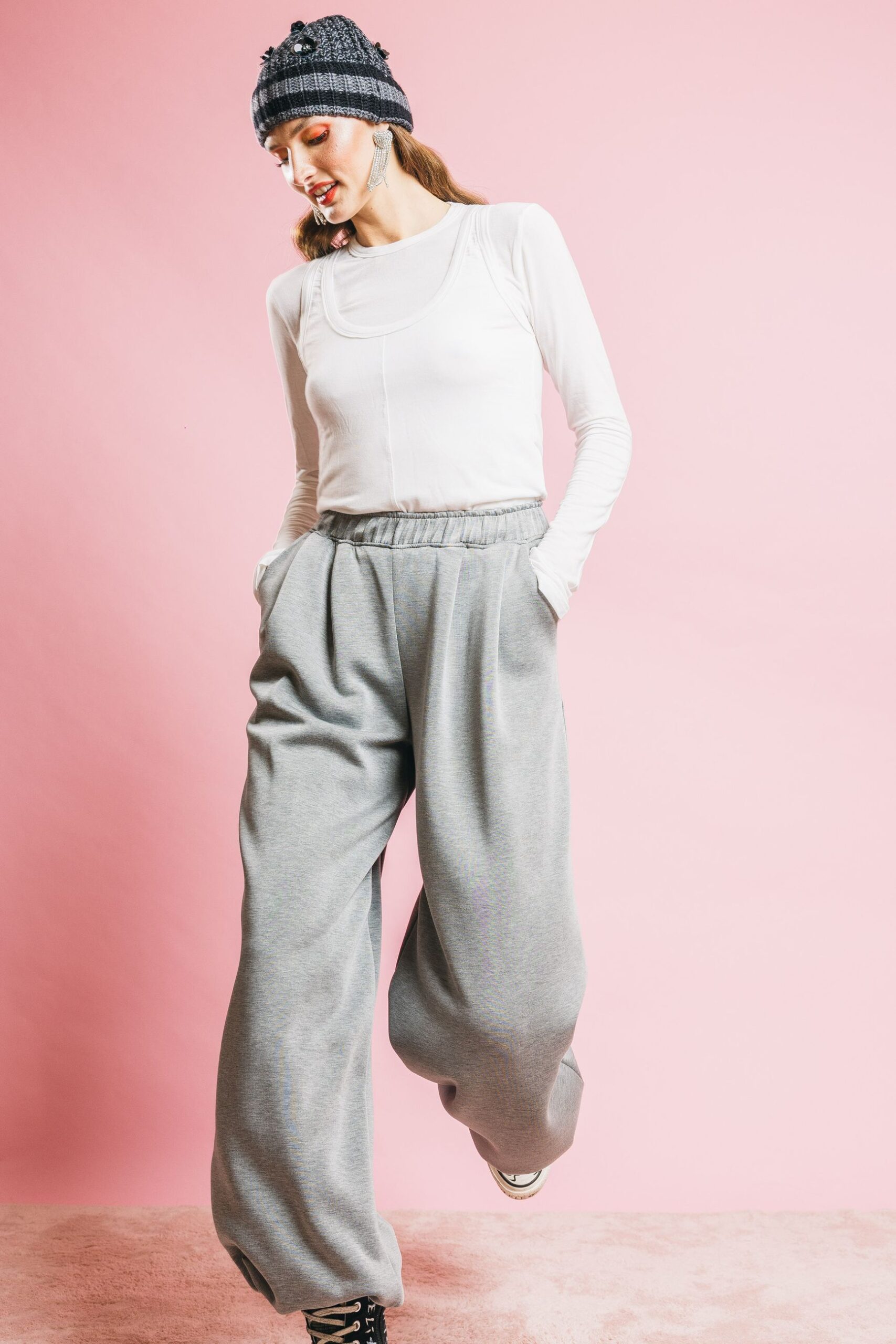 Ki2592 grigio  pantaloni  kostumn°1  grigio melange, m