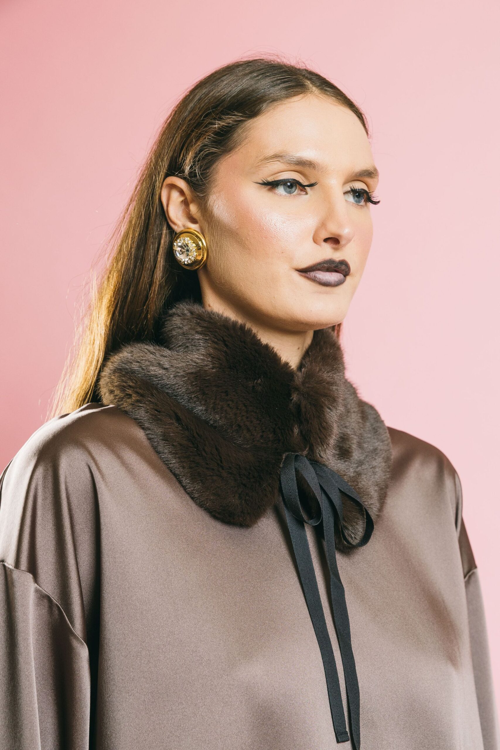 Calcedonio ciocco  colletti  douuod  cioccolato, taglia unica