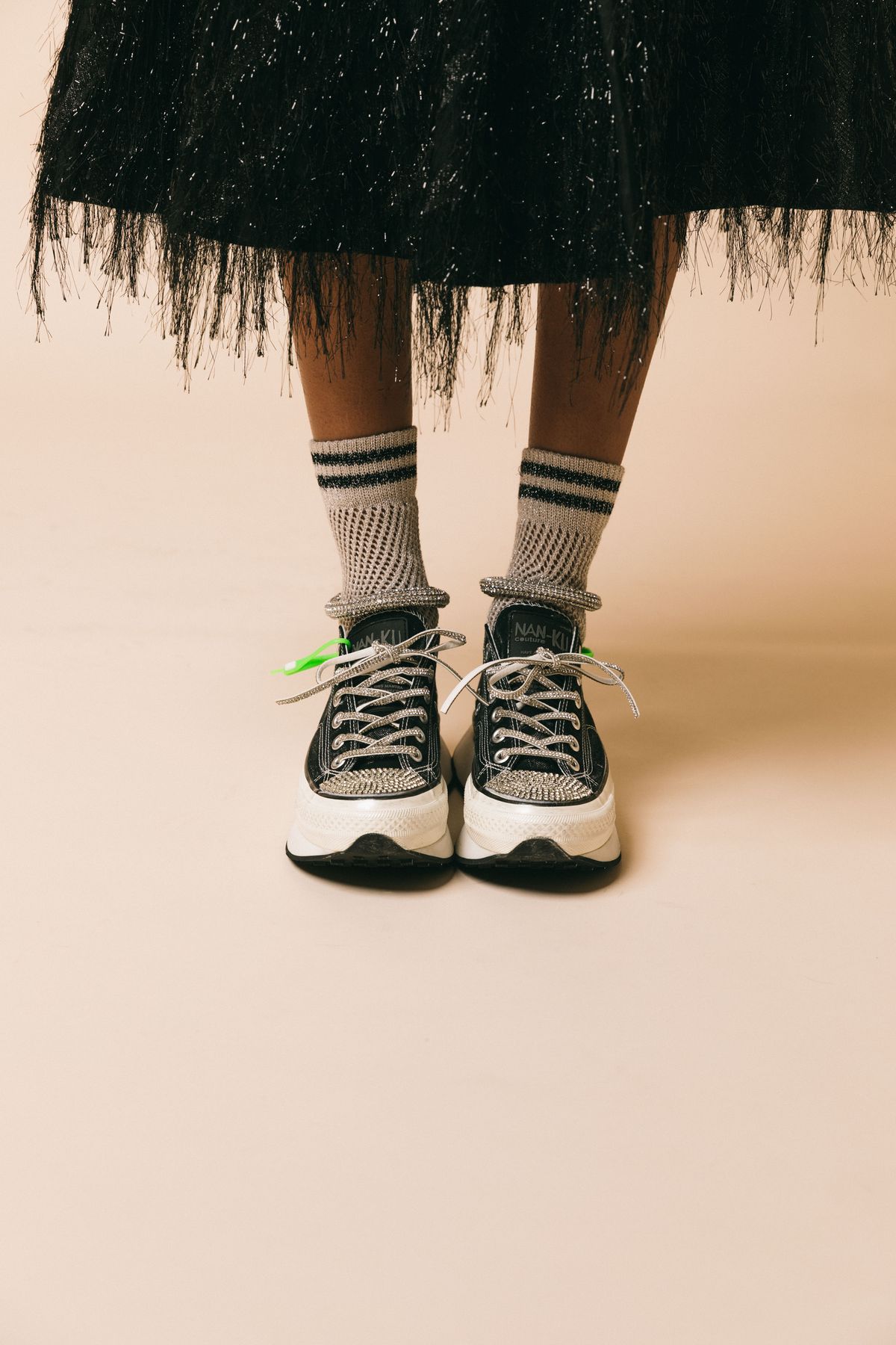 Anb06 black  scarpe  nanku couture  nero, 40