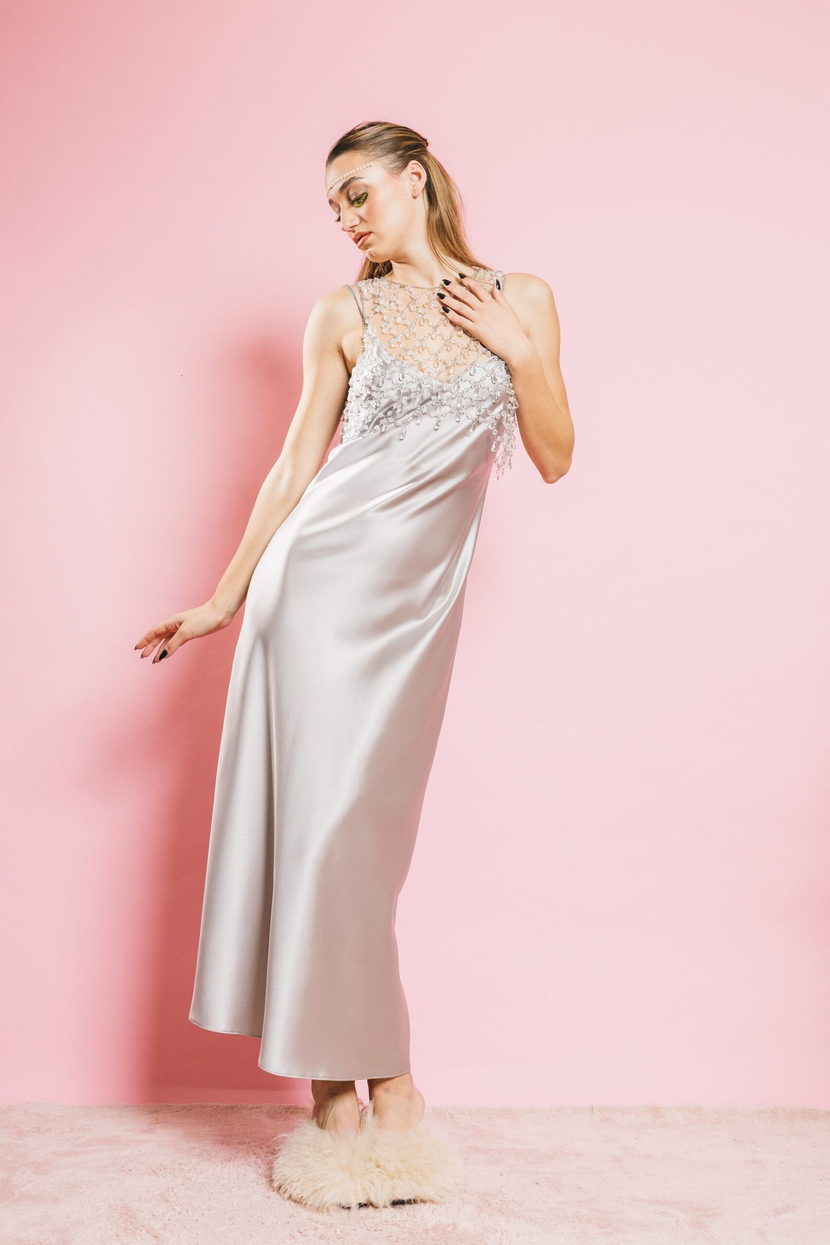 533420 silver  abiti  acc ess fashion  grigio perla, l