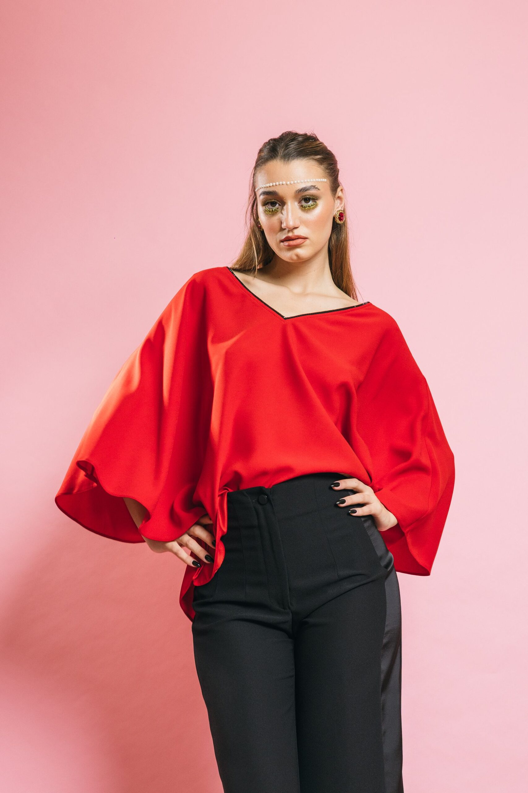 442139 red  bluse  acc ess fashion  rosso, m/l