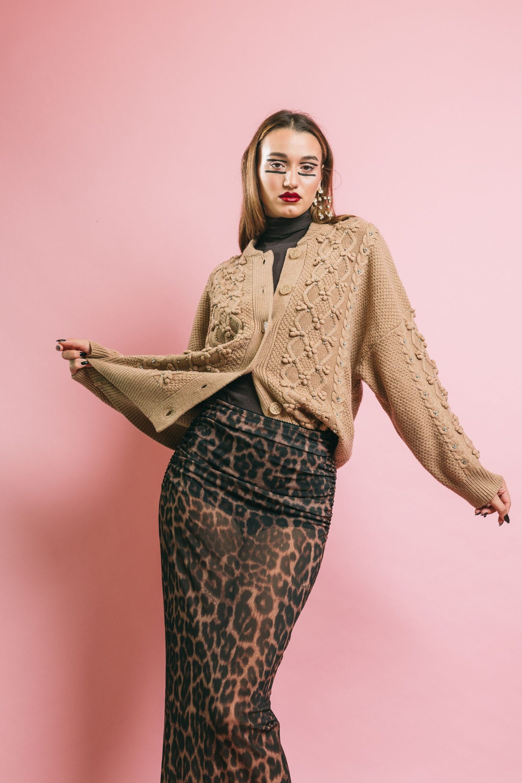 Iltimate rhinestone cardigan  maglieria  essentiel antwerp  beige, m