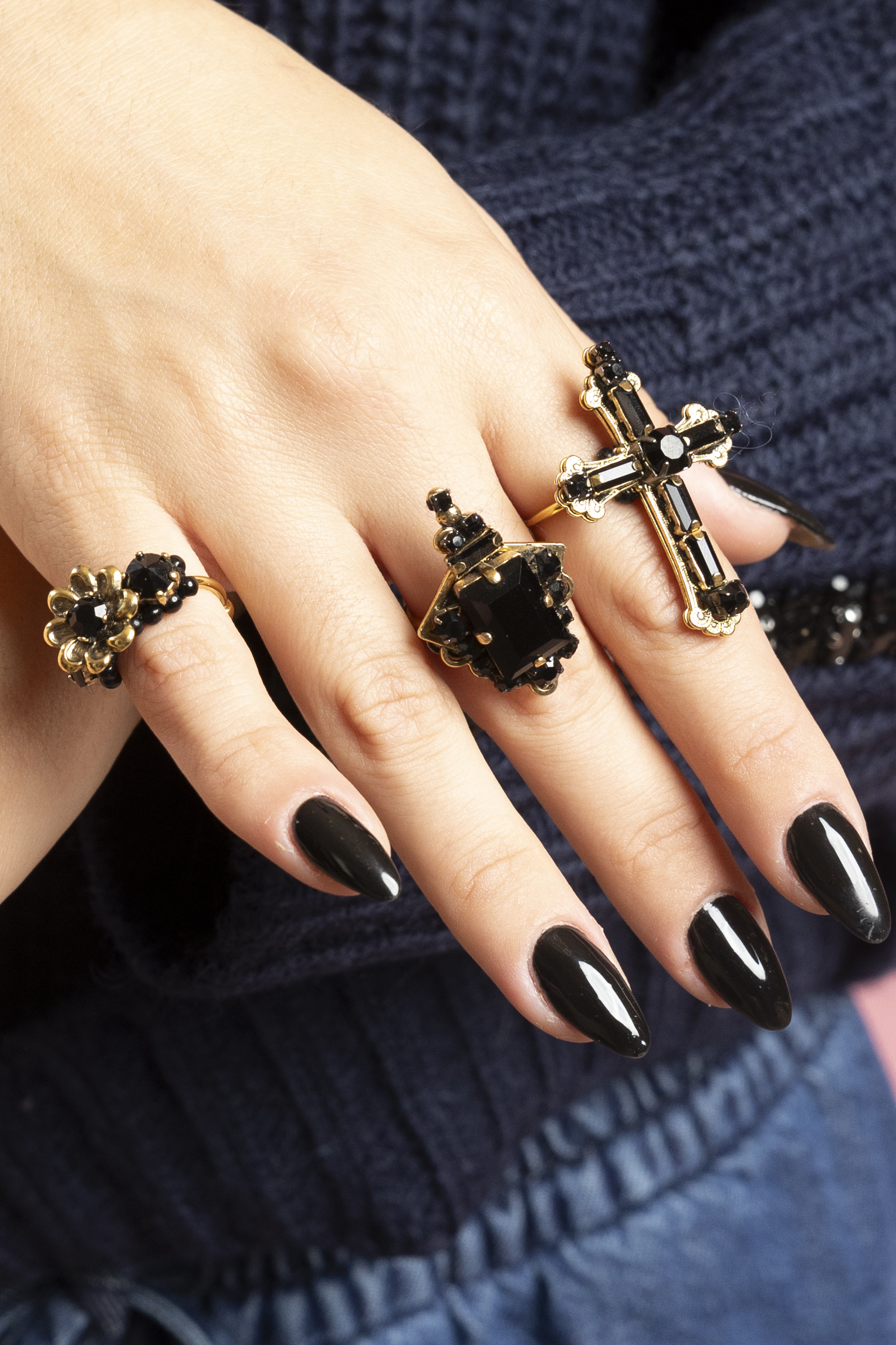 M4601fiore  anello  rada'  nero